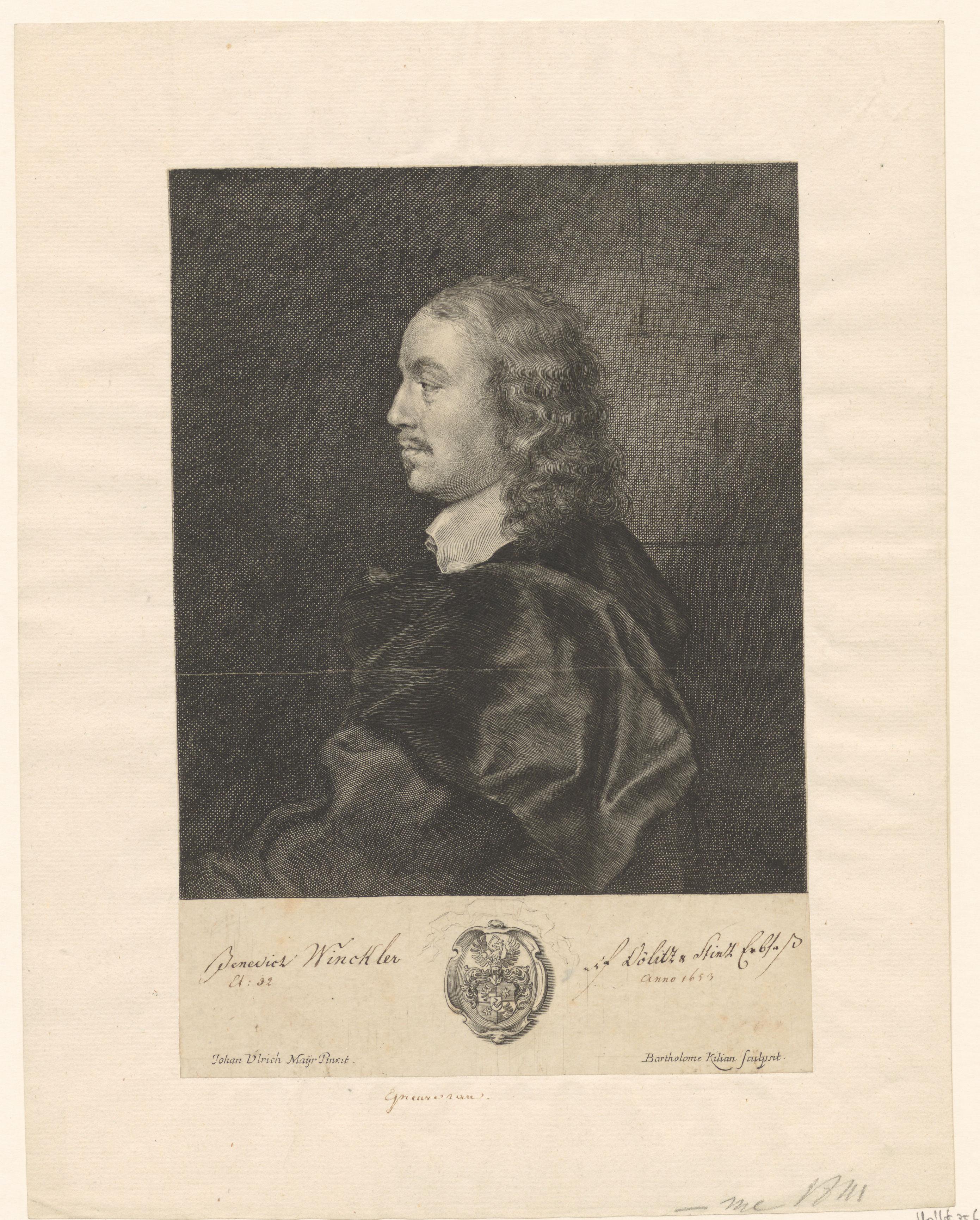 Portret van Benedikt Winckler op 32-jarige leeftijd