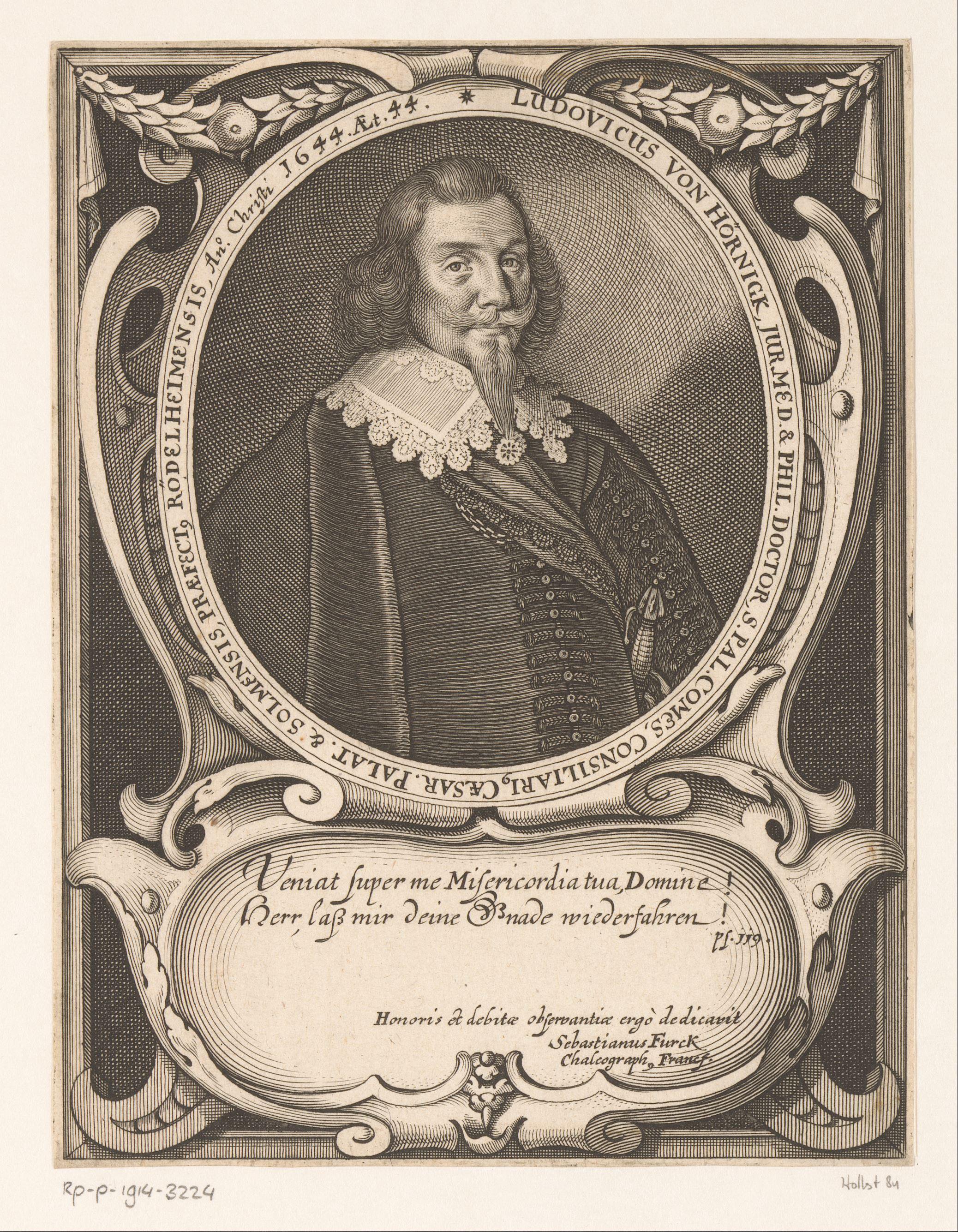 Portret van Ludwig von Hörnigk op 44-jarige leeftijd
