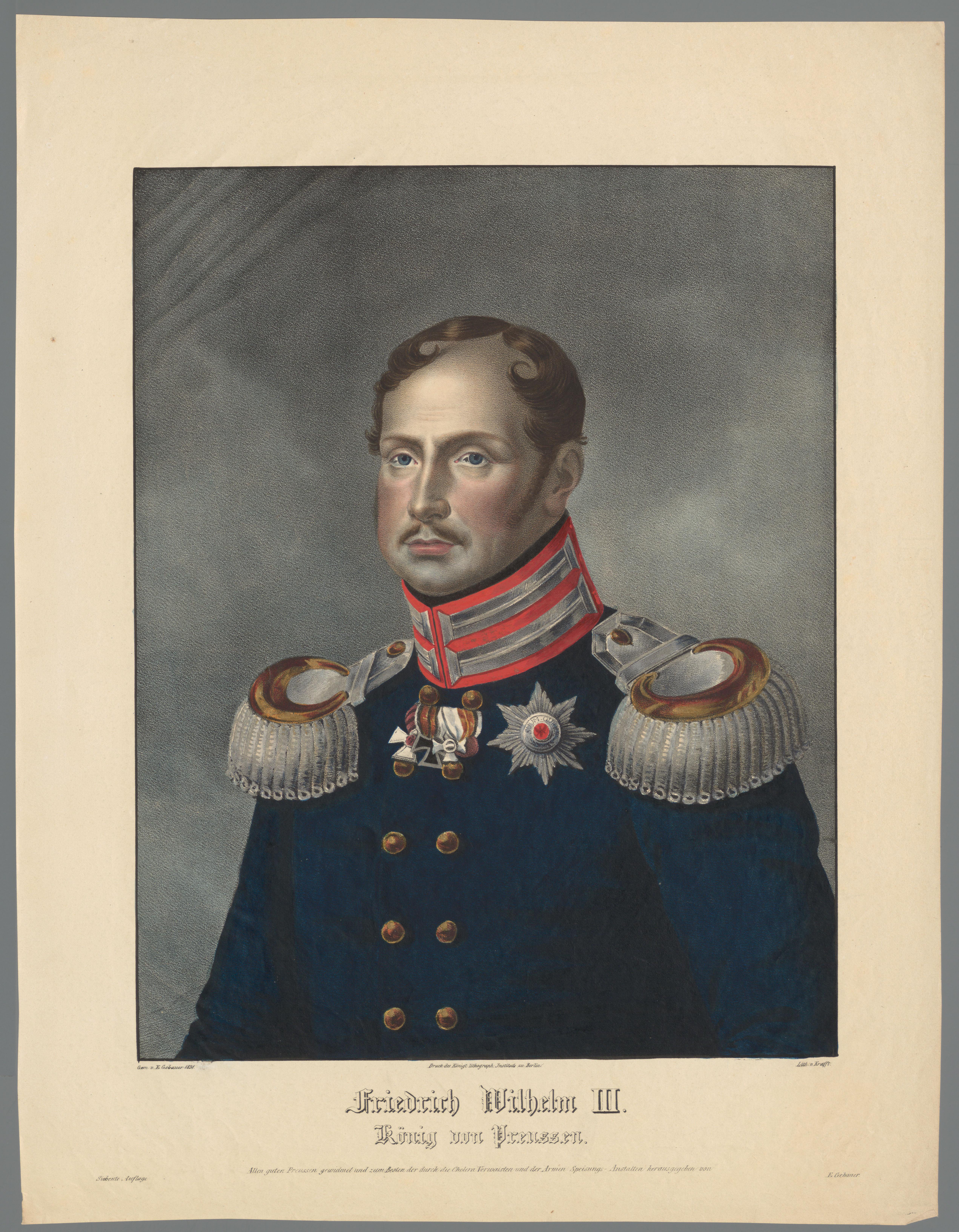Portret van Frederik Willem III koning van Pruisen