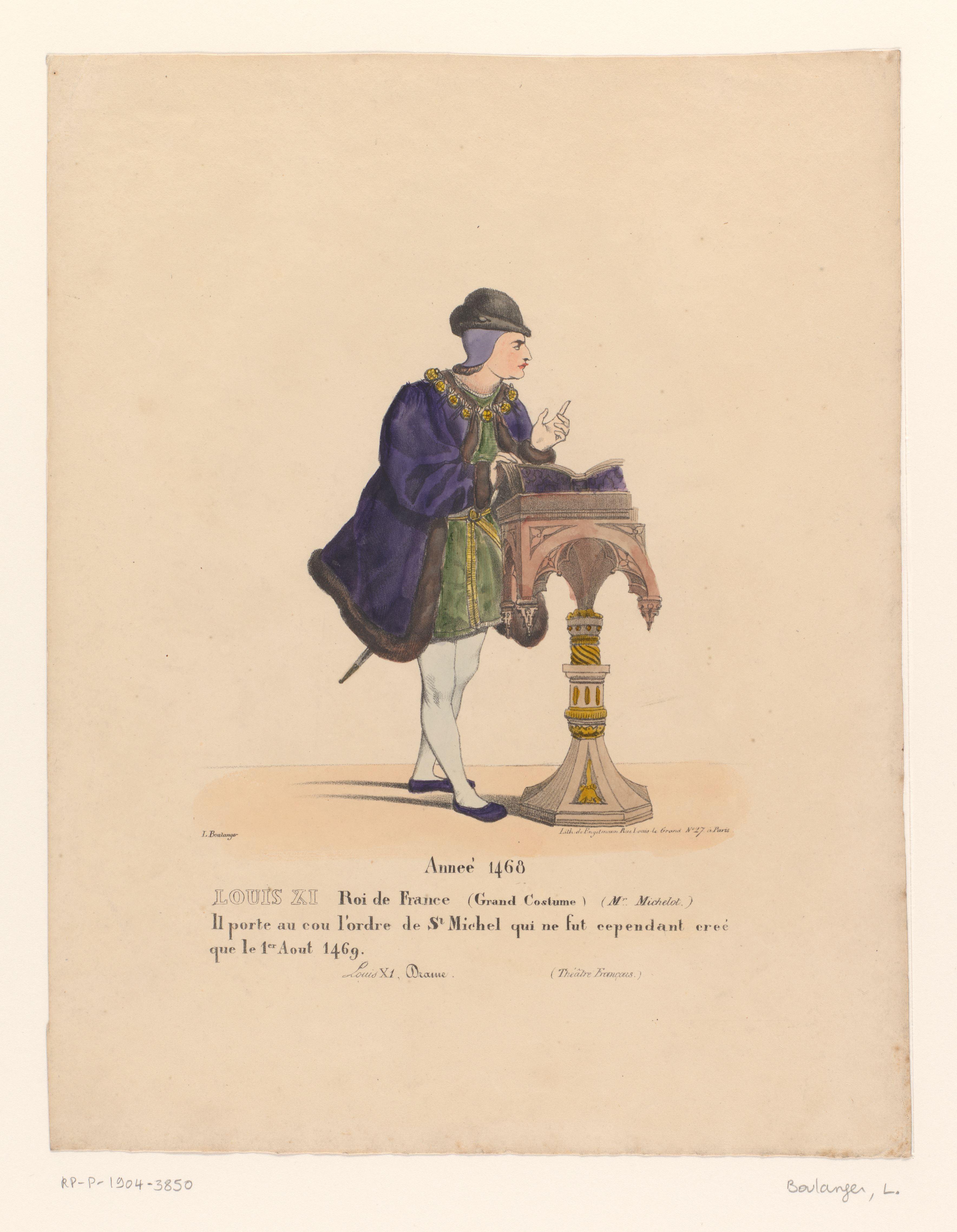 Kostuum van Lodewijk XI van Frankrijk uit het drama Louis XI à Péronne