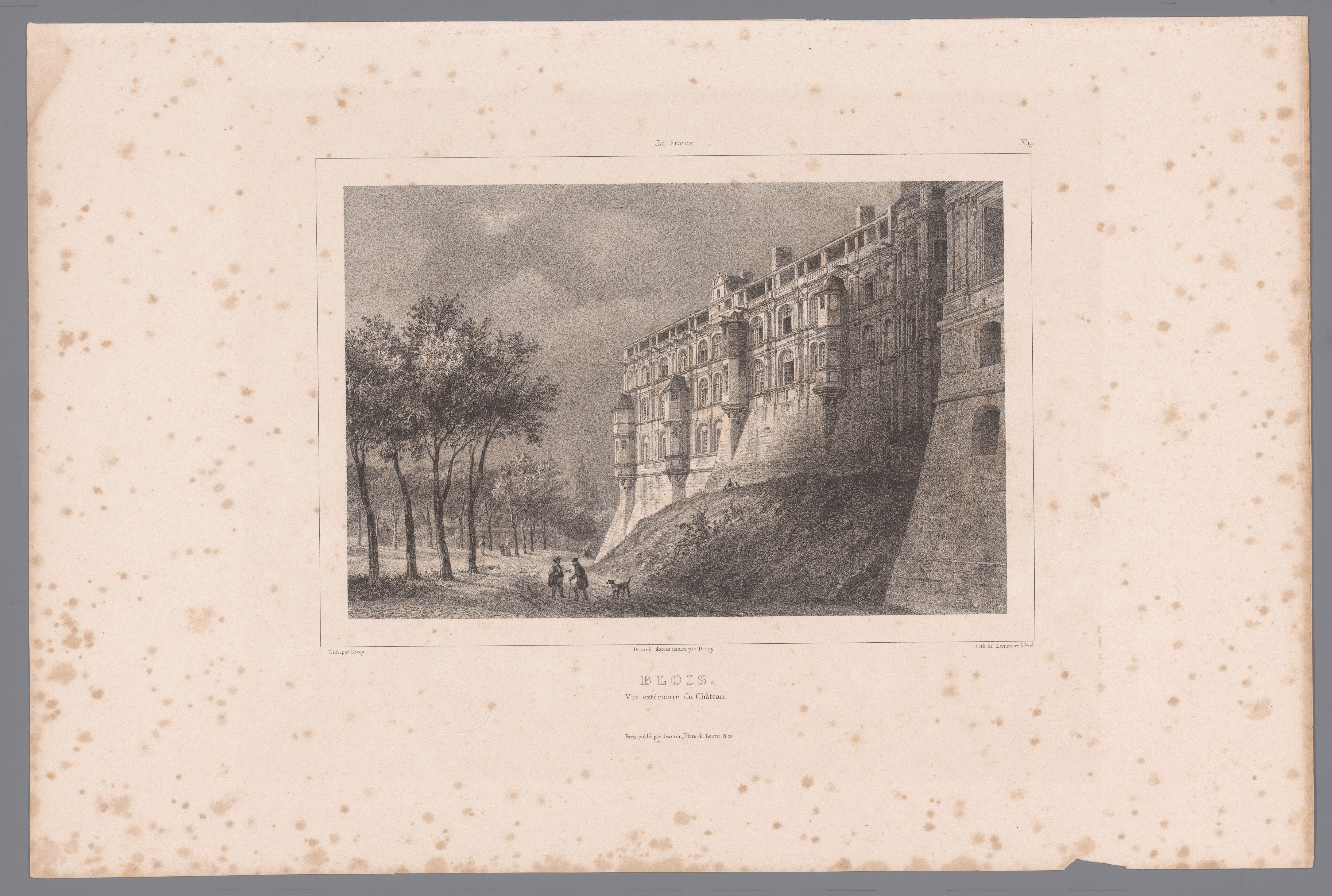Zicht op de gevel met de loges van het kasteel van Blois