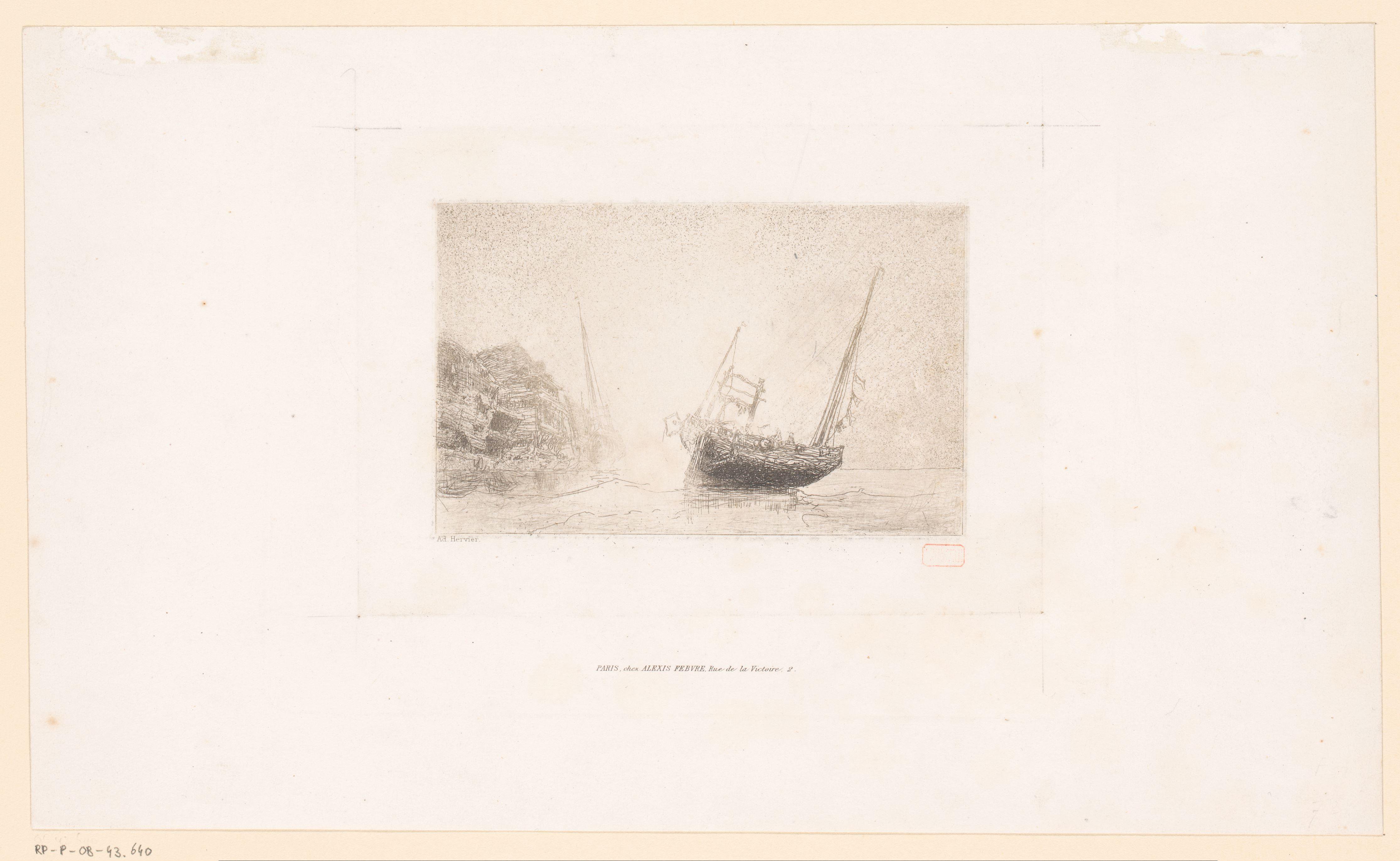 Vastgelopen schip op het strand
