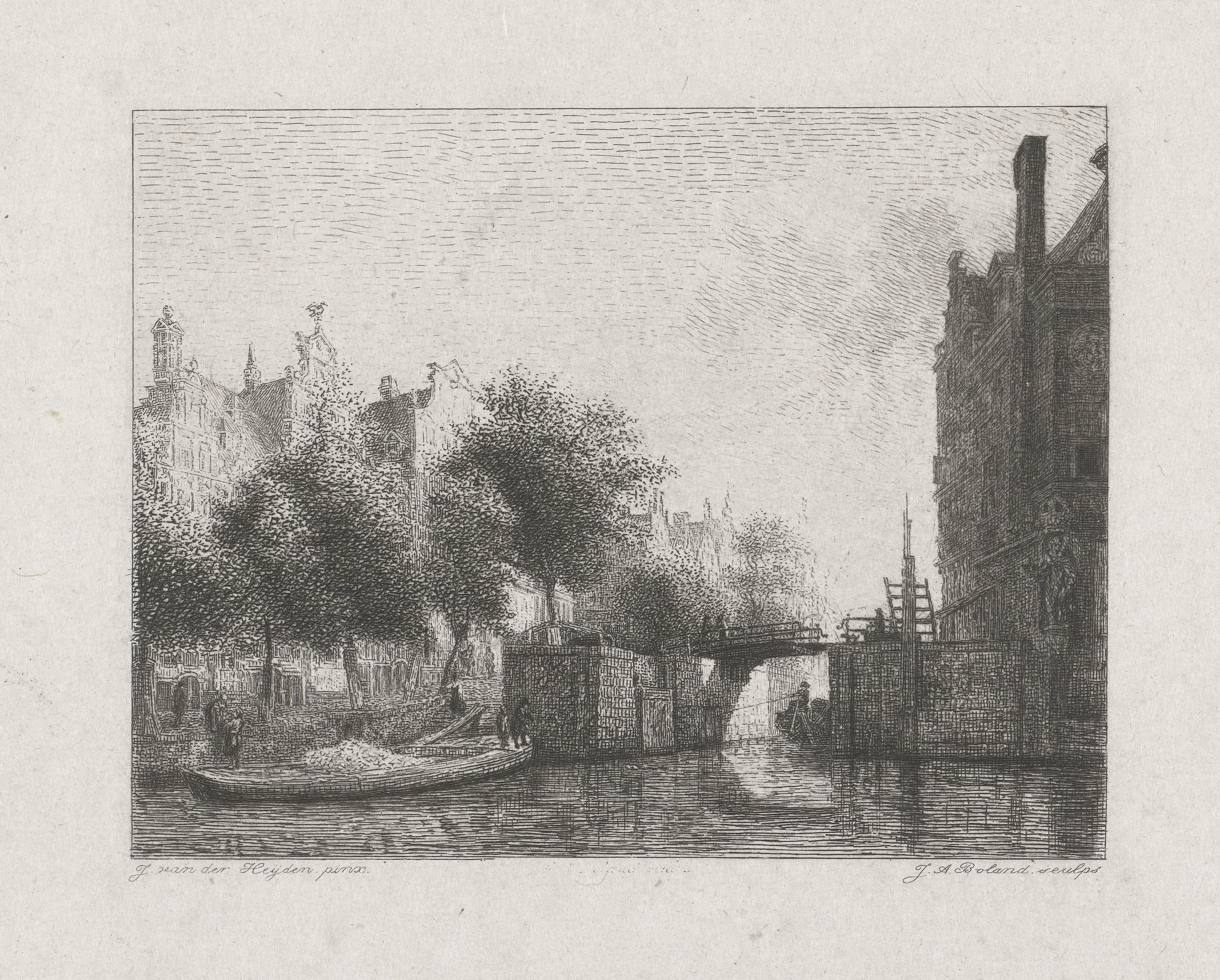 De Nieuwe Zijds Voorburgwal met de Oude Haarlemmersluis te Amsterdam (met topografische vrijheden)