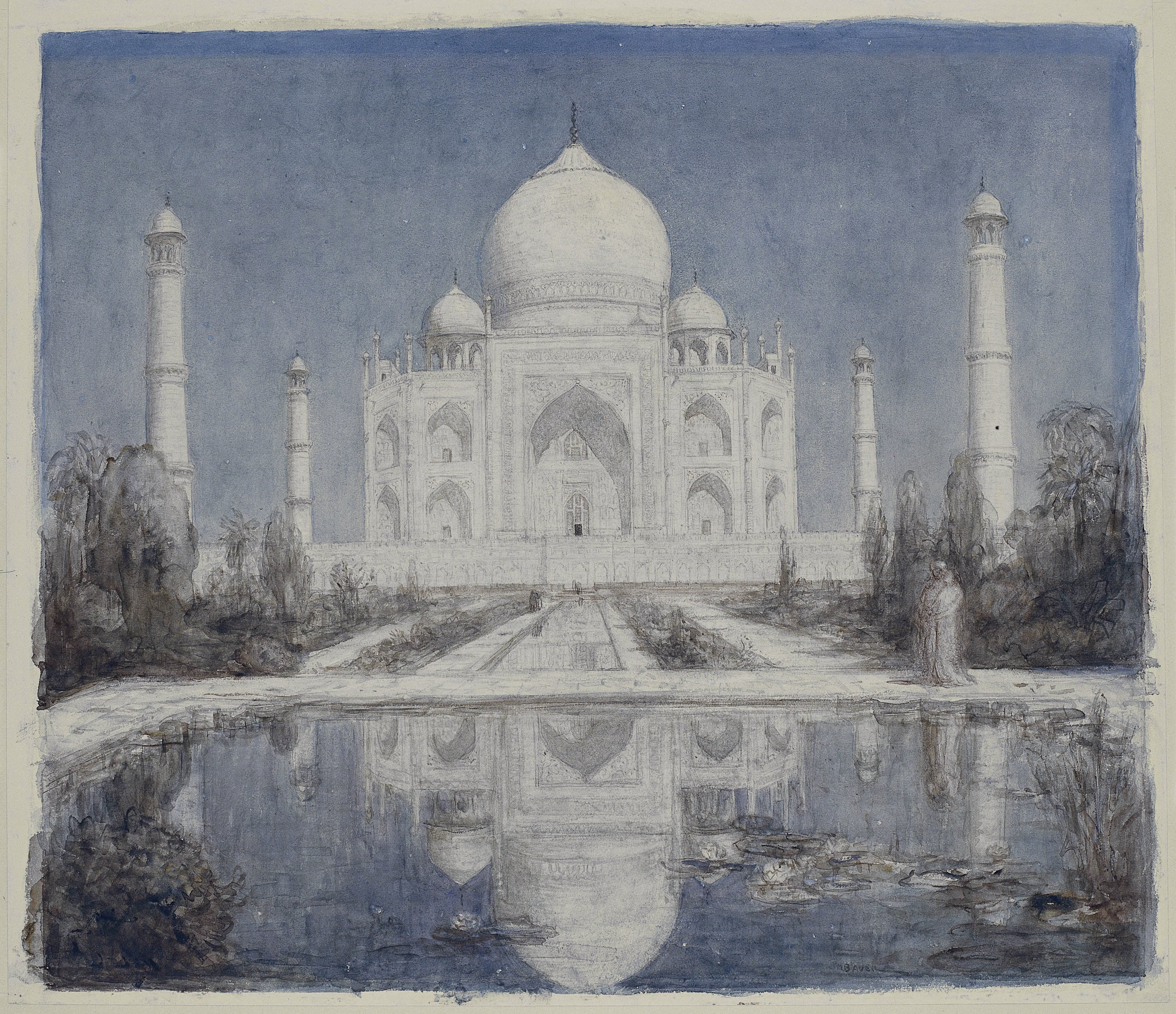 Taj Mahal bij maanlicht
