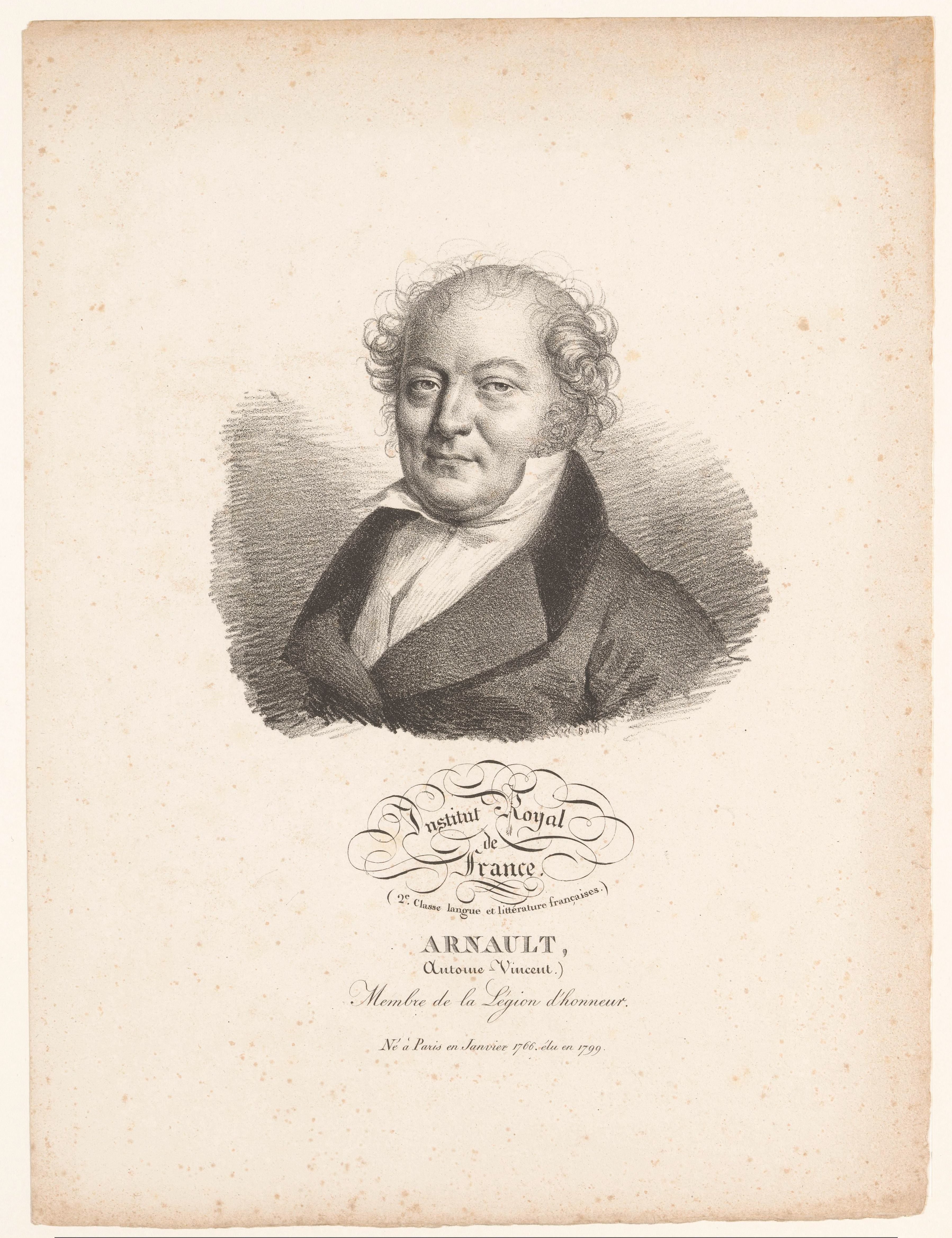 Portret van de dichter Antoine-Vincent Arnault