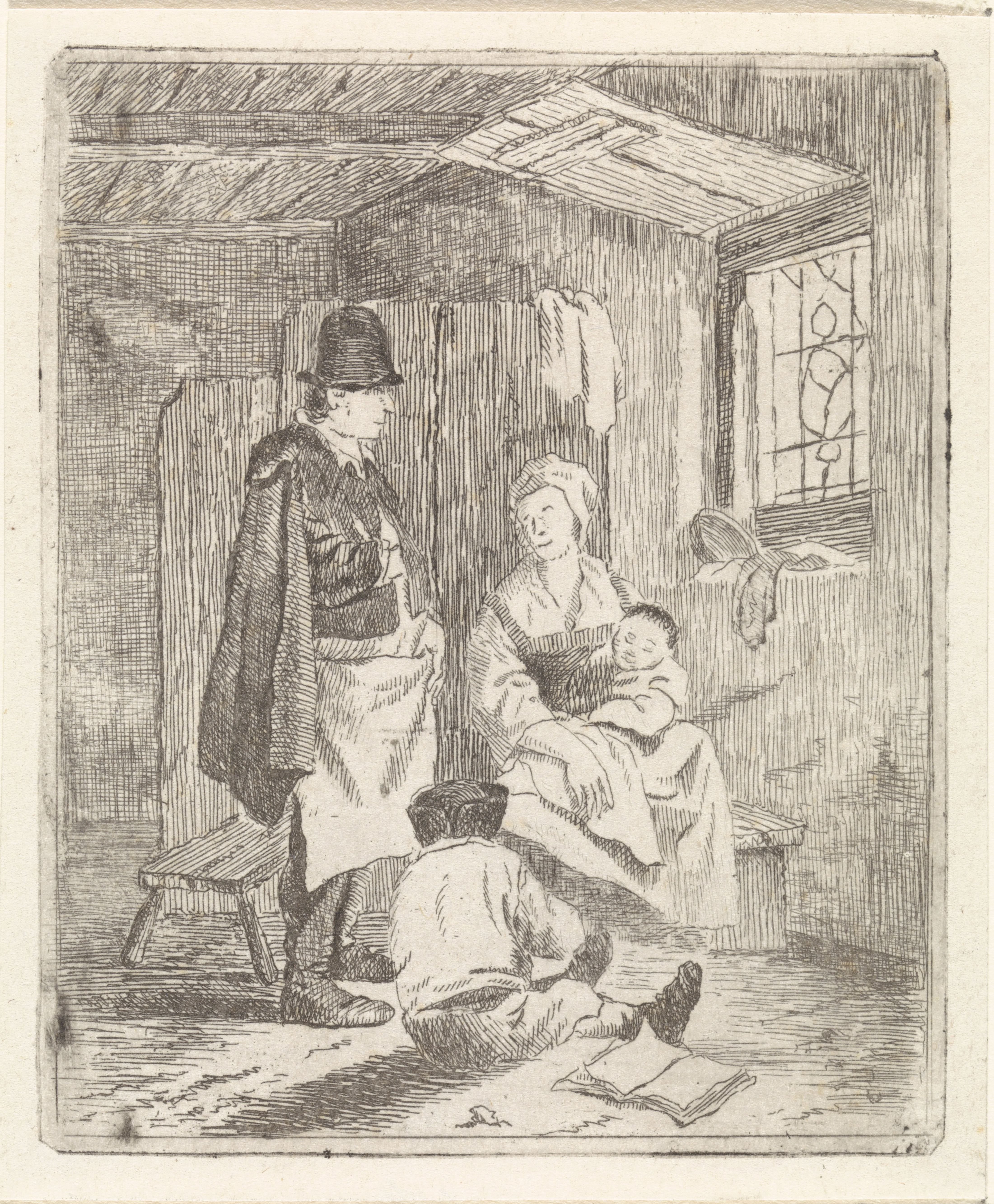 Familie in interieur