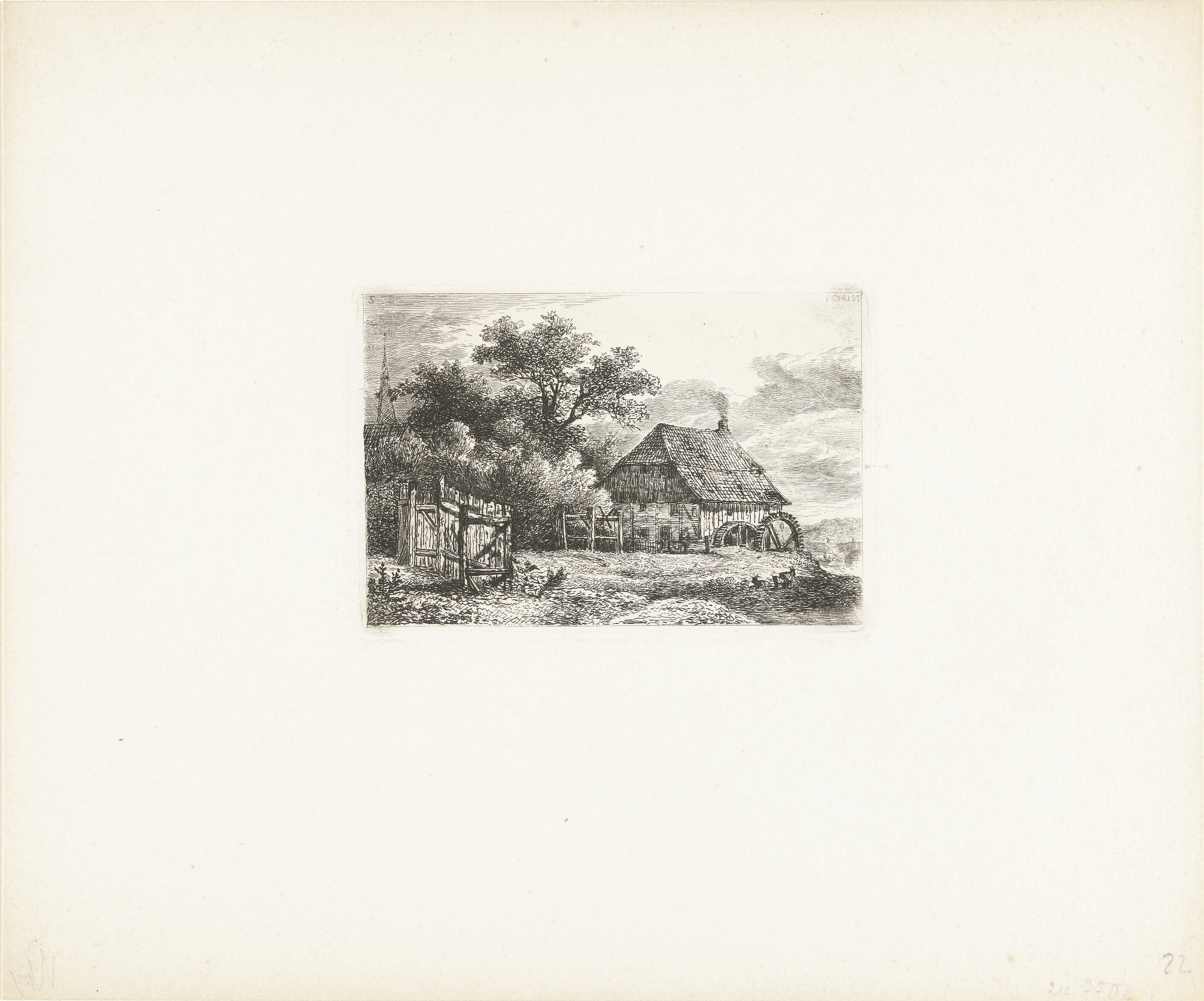 Landschap met watermolen