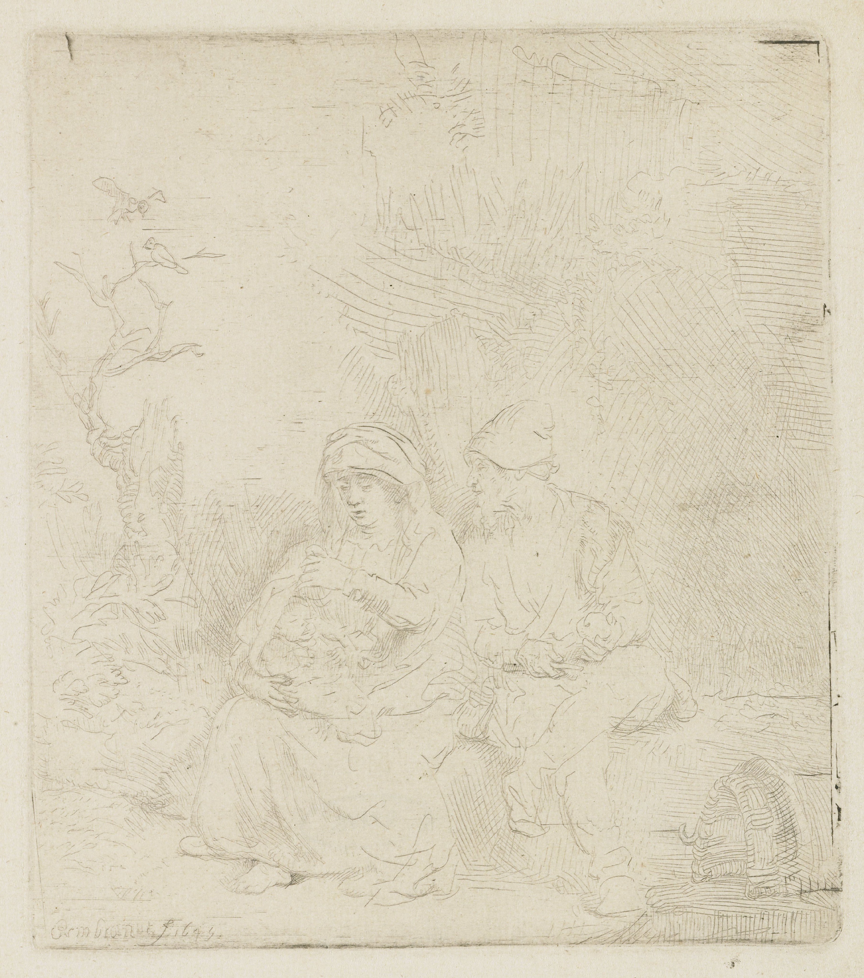 The rest on the flight to Egypt: lightly etched