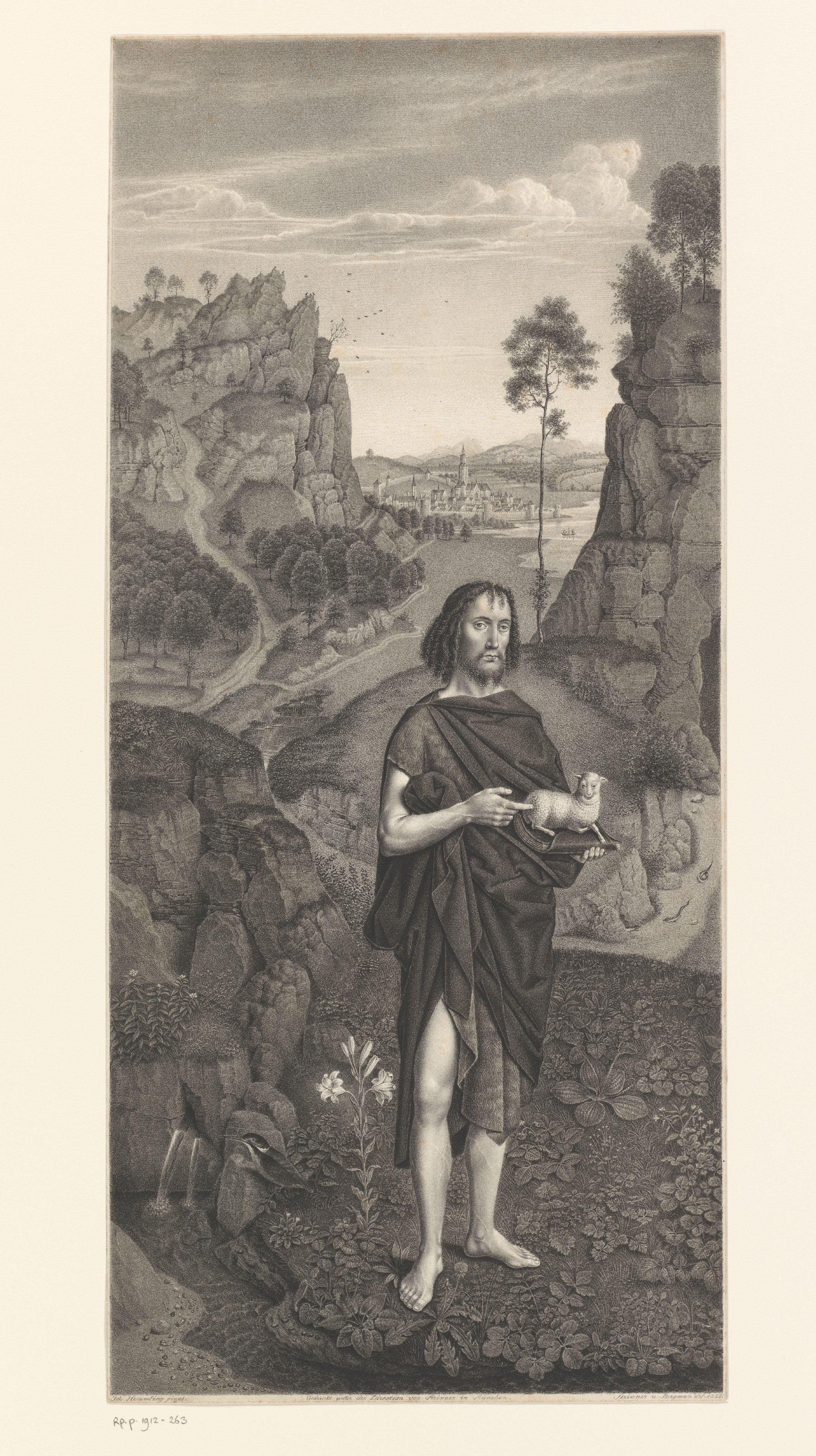 Johannes de Doper met lam in een landschap