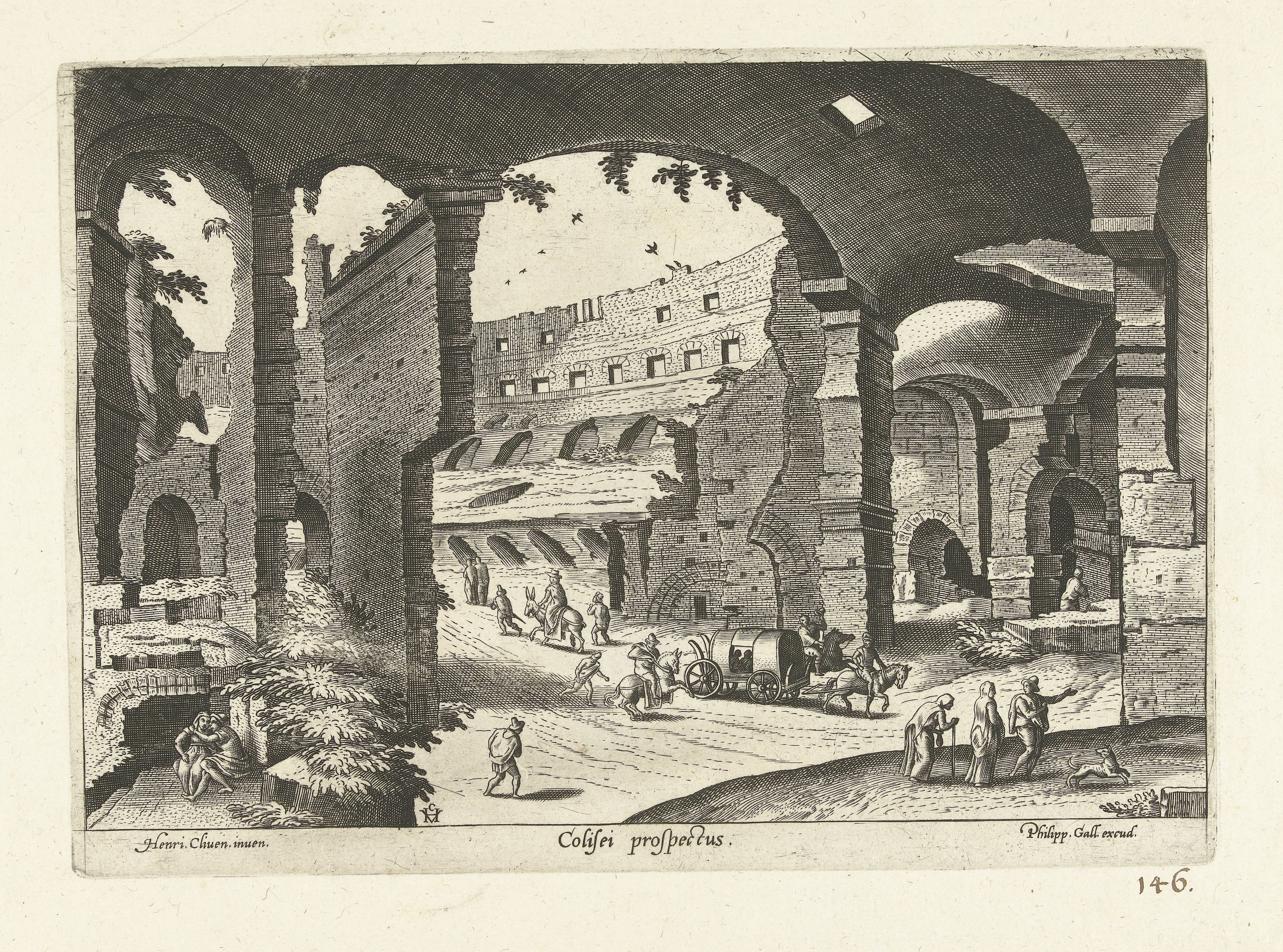 Gezicht op de ruïnes van het Colosseum