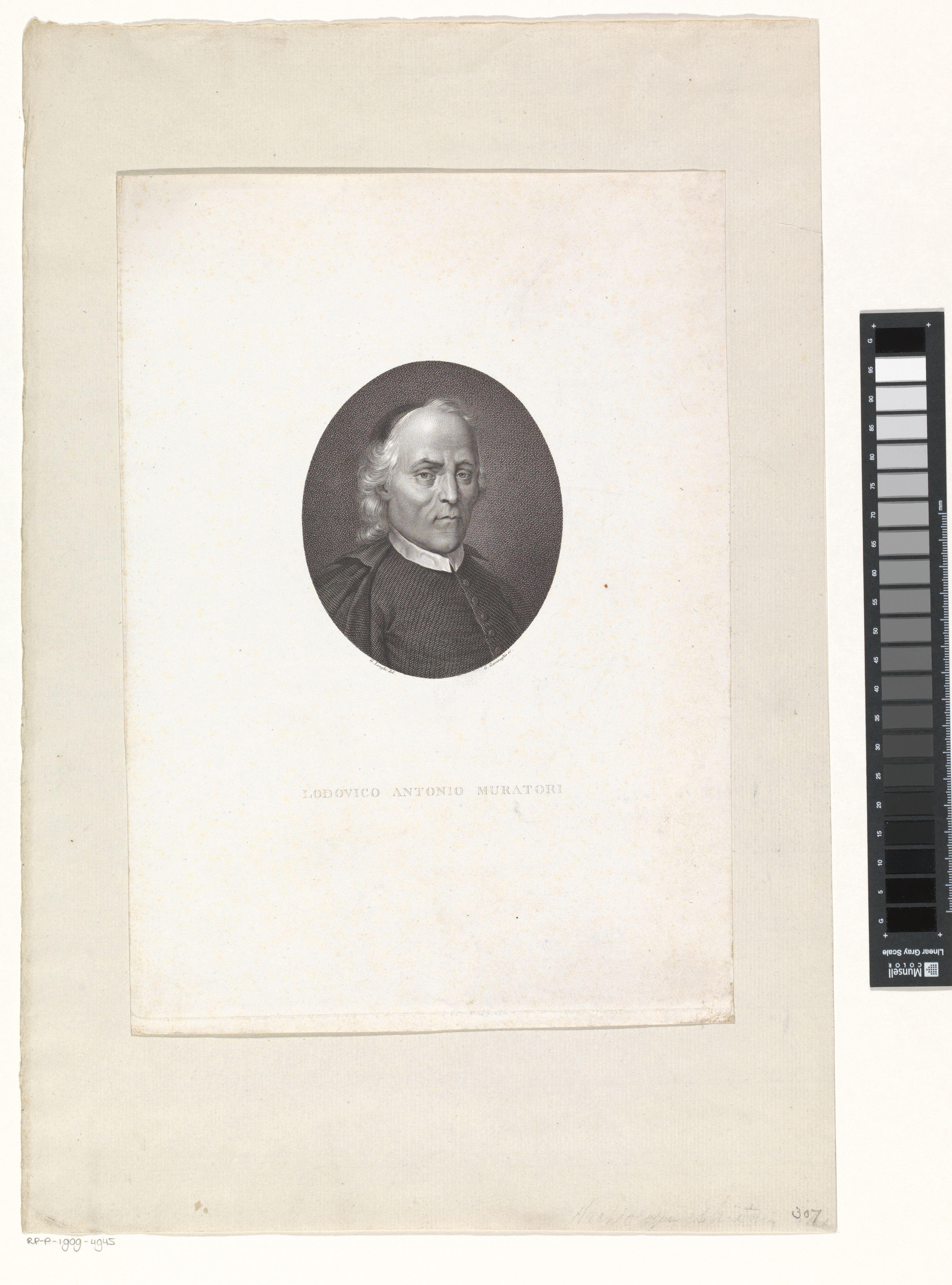 Portret van historicus en schrijver Ludovico Antonio Muratori