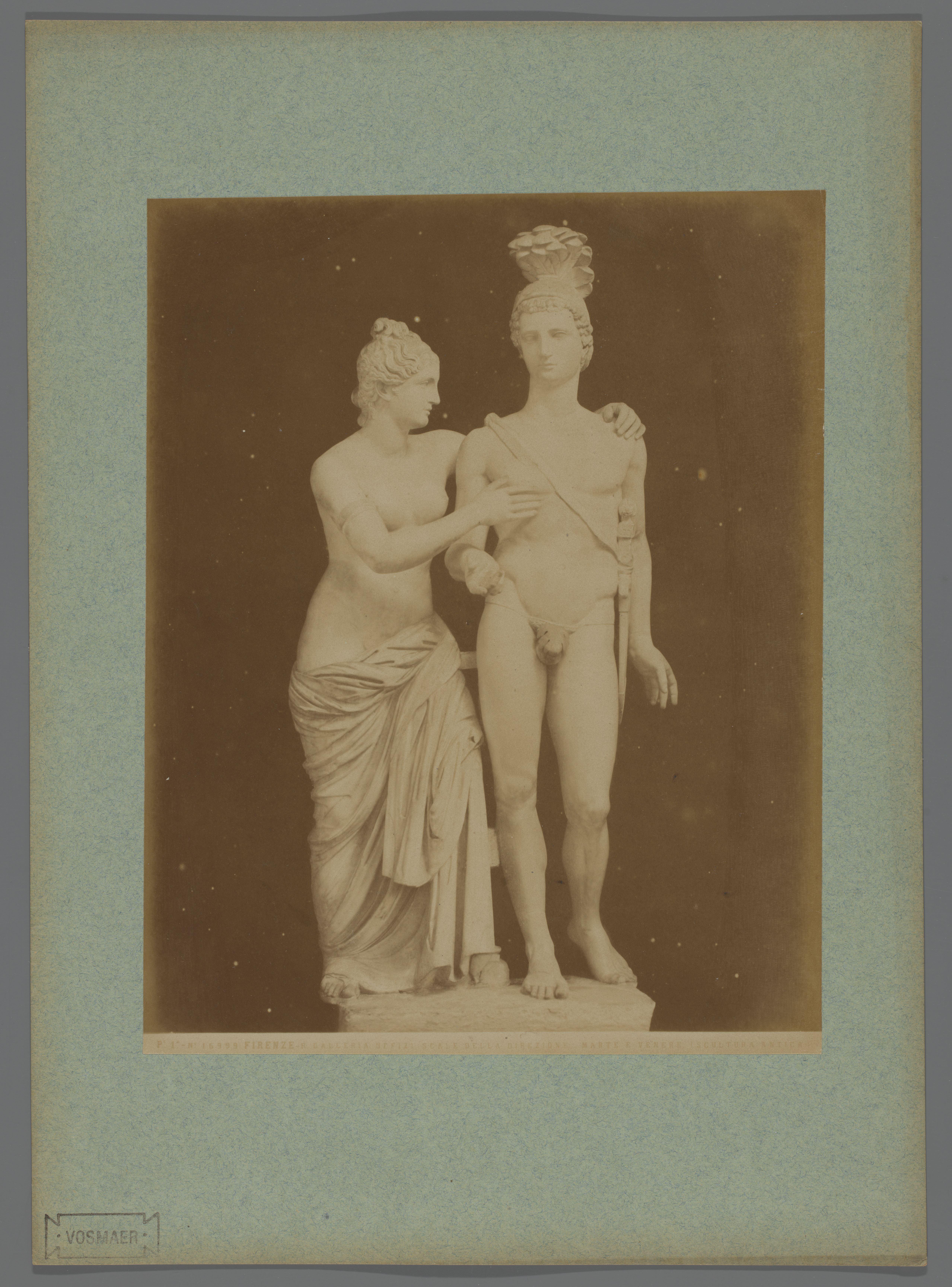 Sculptuur van Mars en Venus in de Galleria degli Uffizi te Florence, Italië