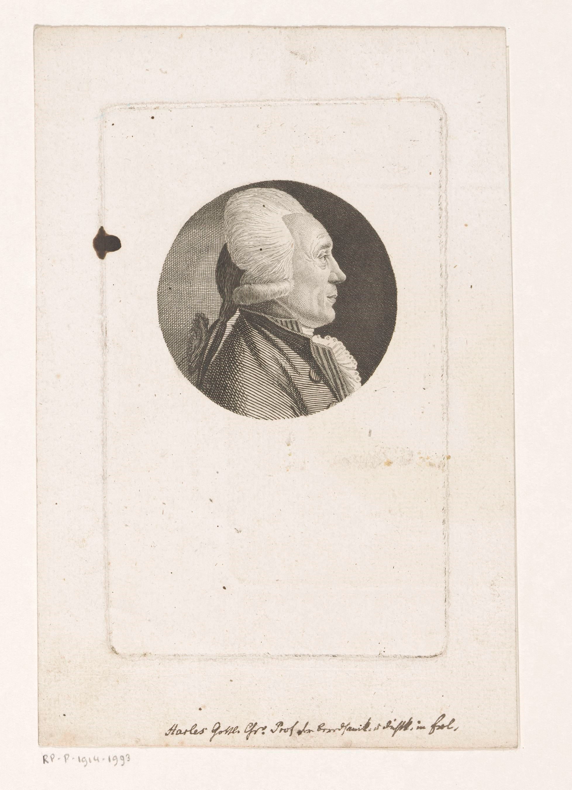 Portret van Gottlieb Christoph Harless