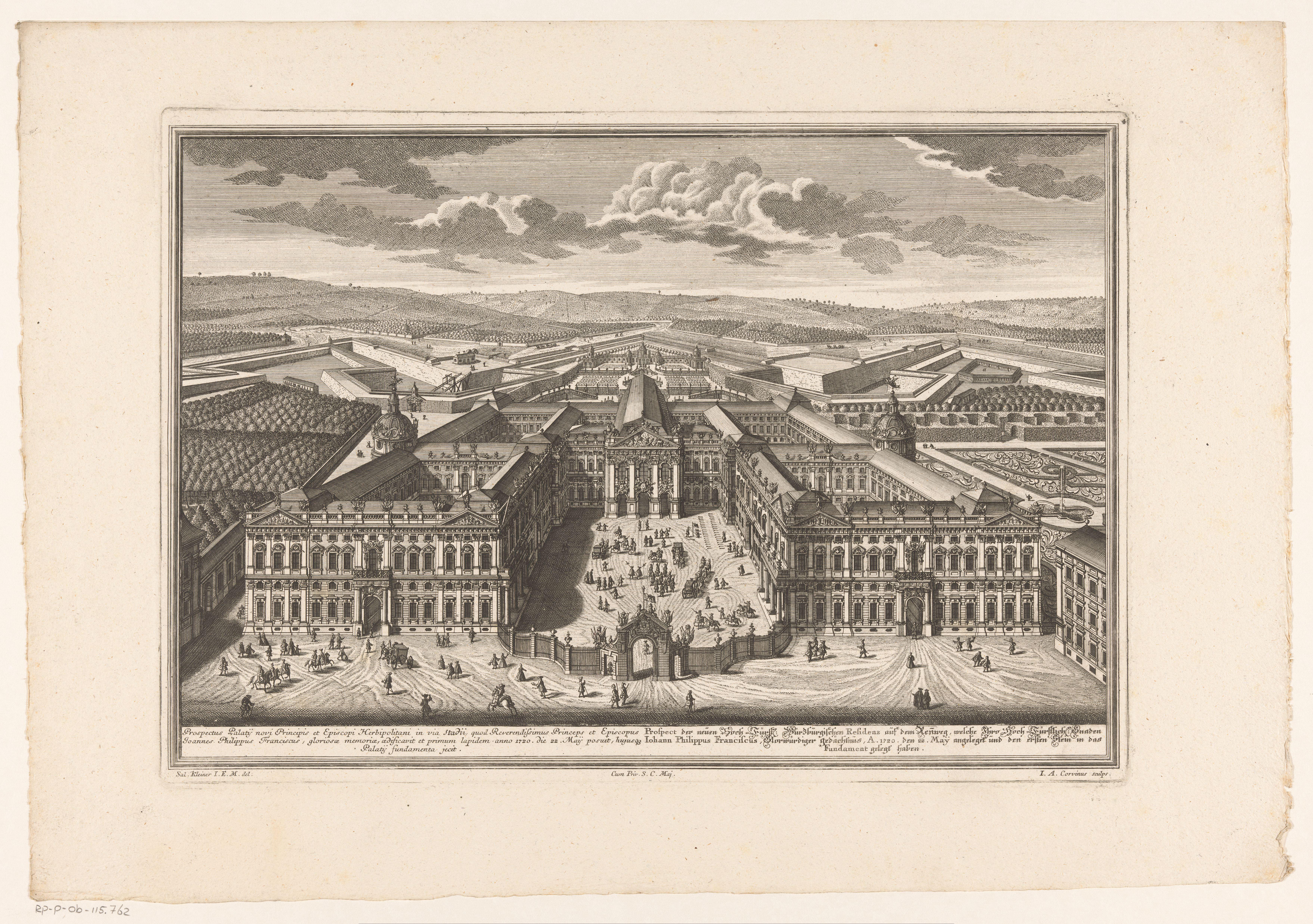 Gezicht op de Residentie van Würzburg