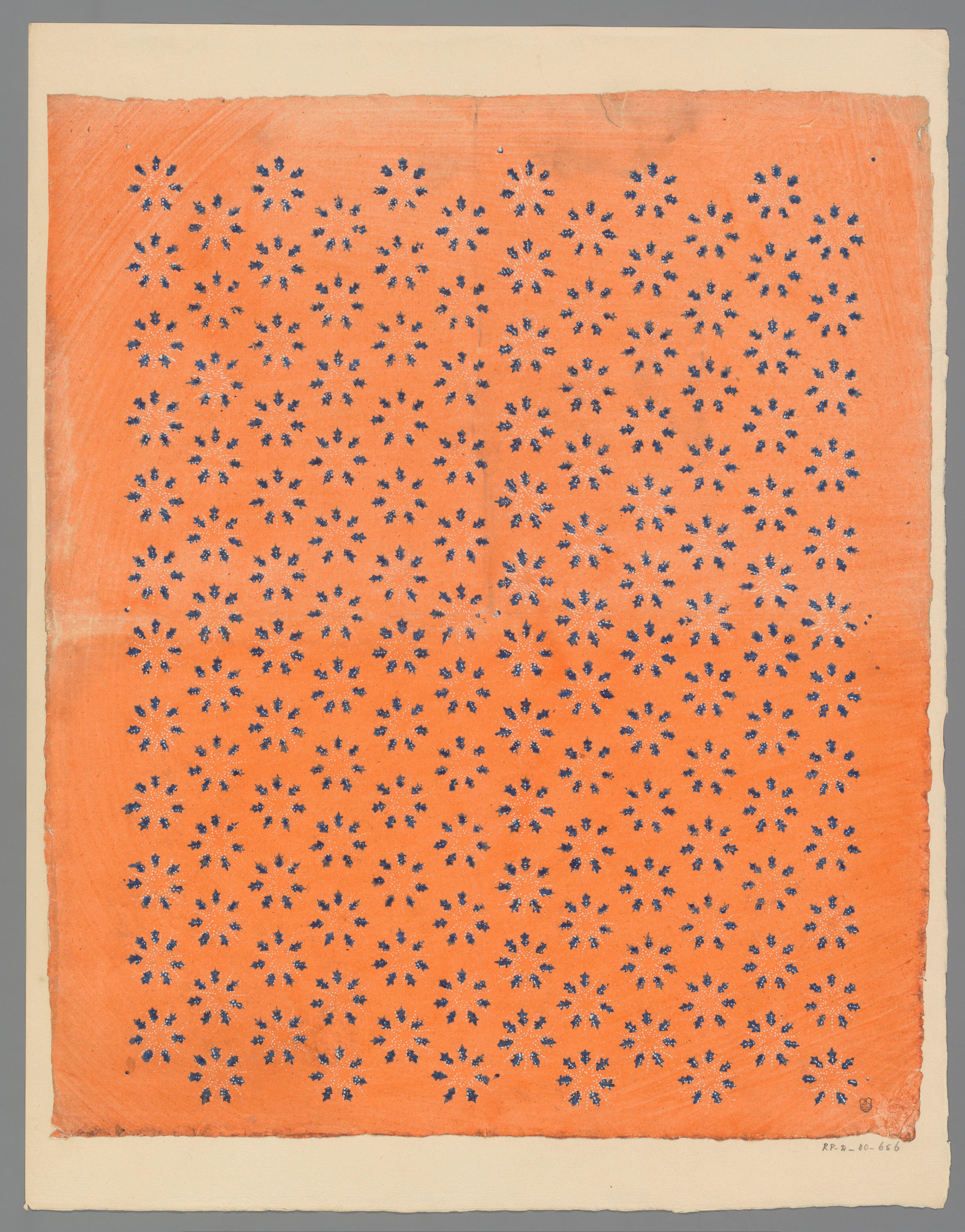 Blad met strooipatroon van stermotief