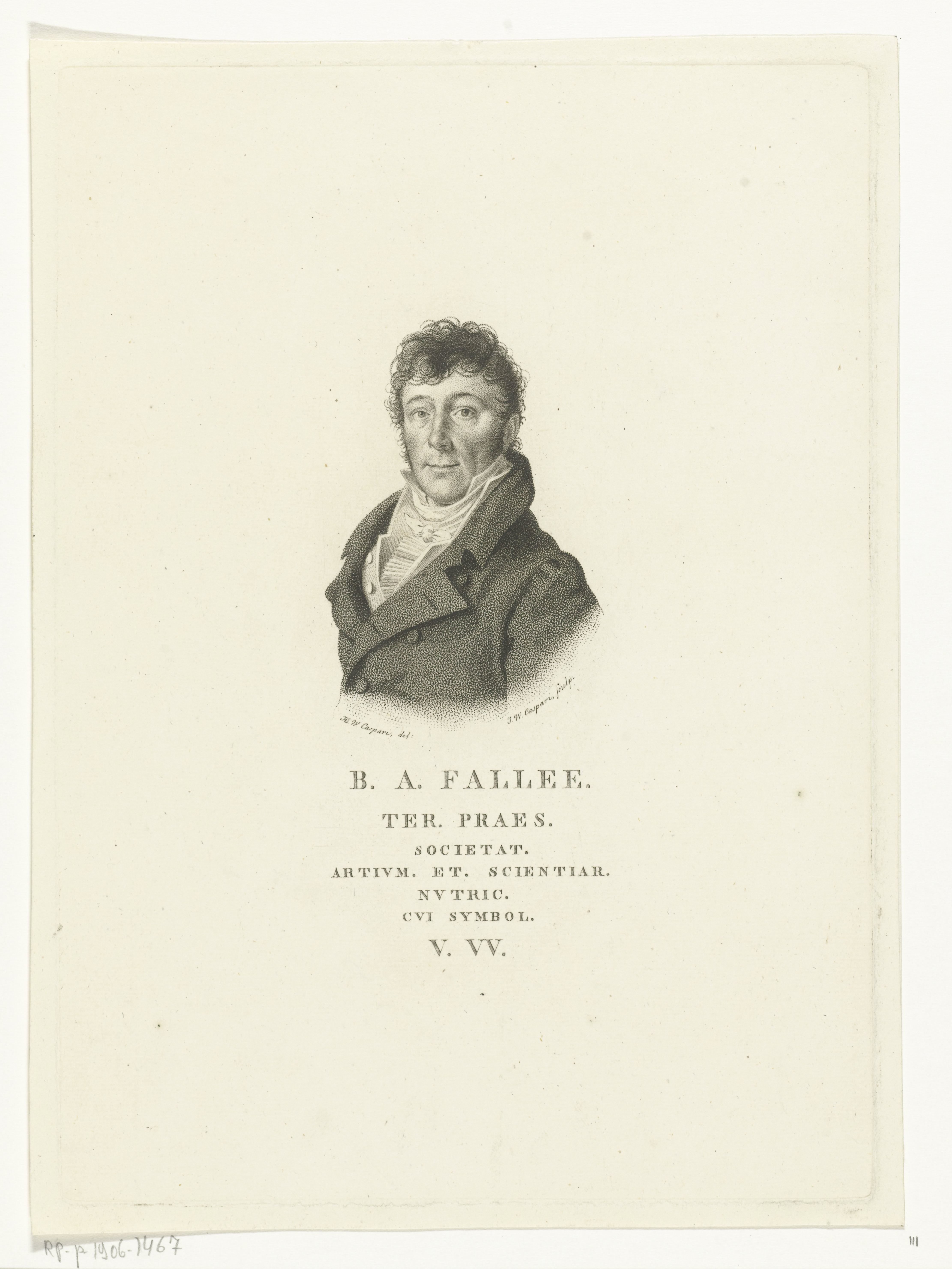 Portret van Bernardus Antonius Fallee