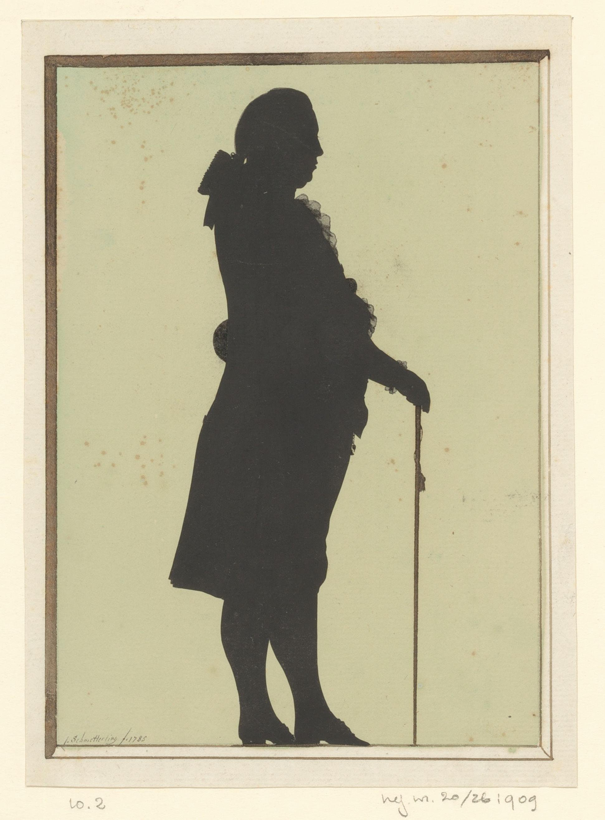 Silhouetportret van een staande man