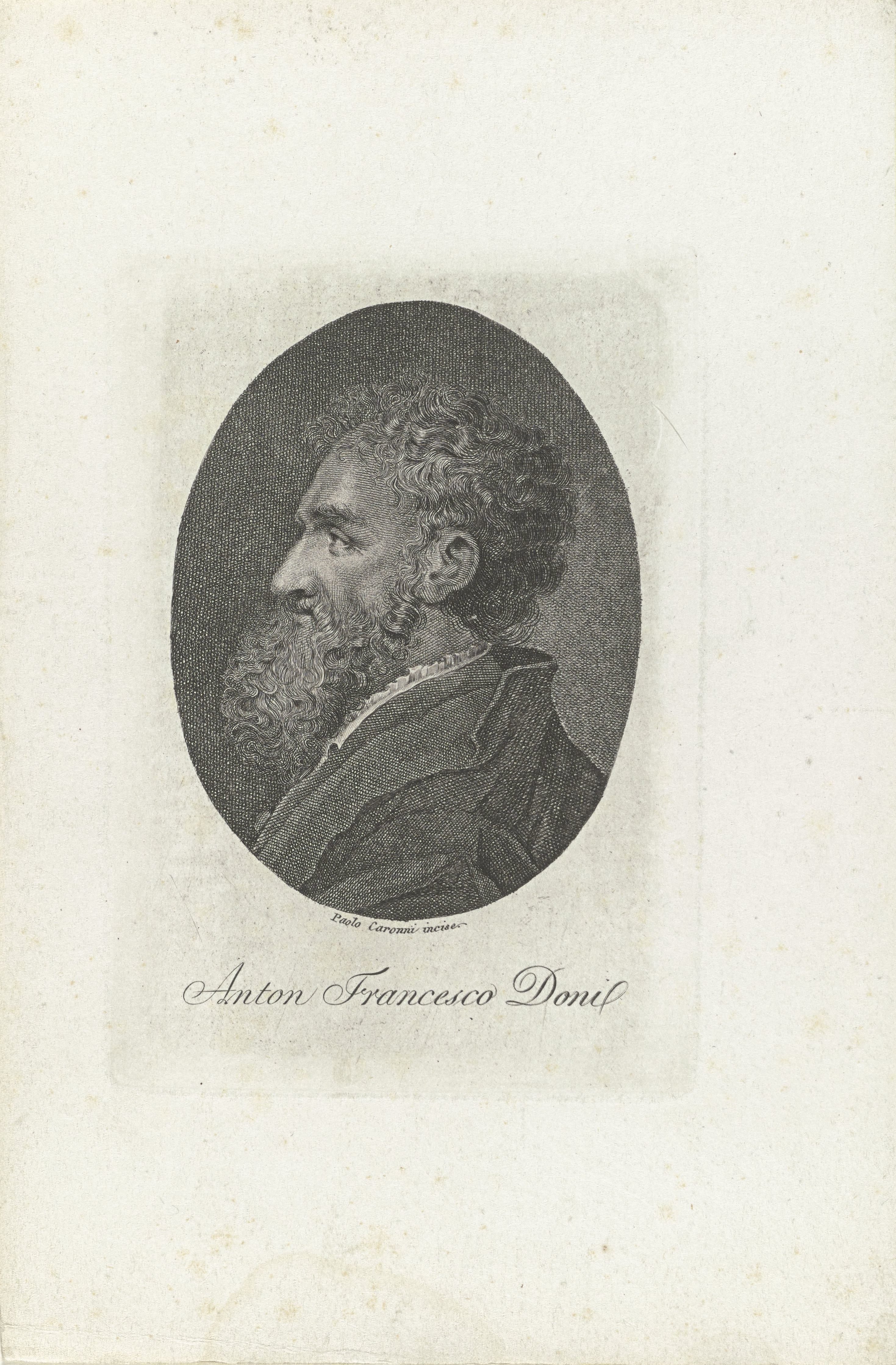 Portret van letterkundige Anton Francesco Doni