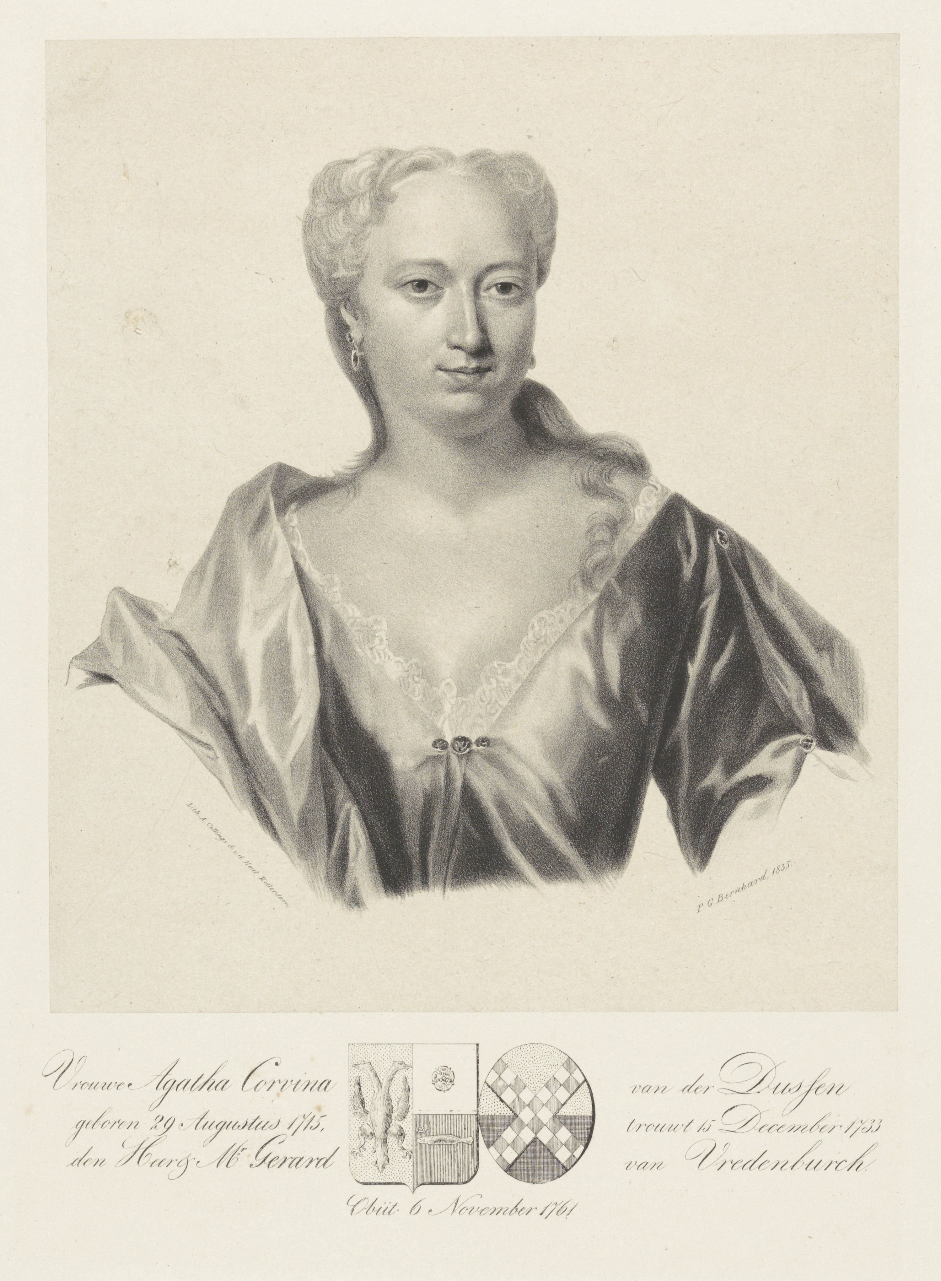 Portret van Agatha Corvina van der Dussen