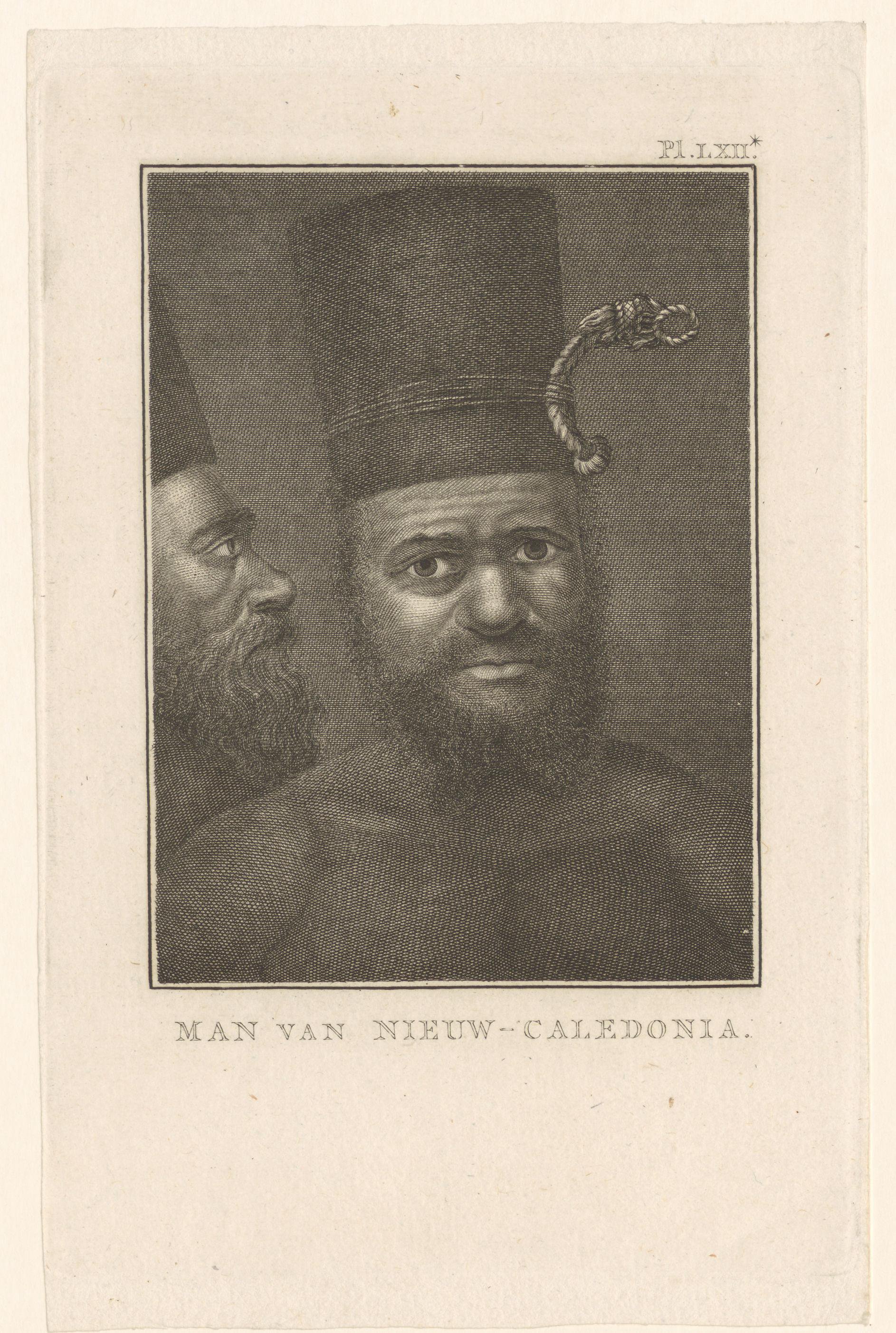 Portret van een onbekende man afkomstig uit Nieuw-Caledonië