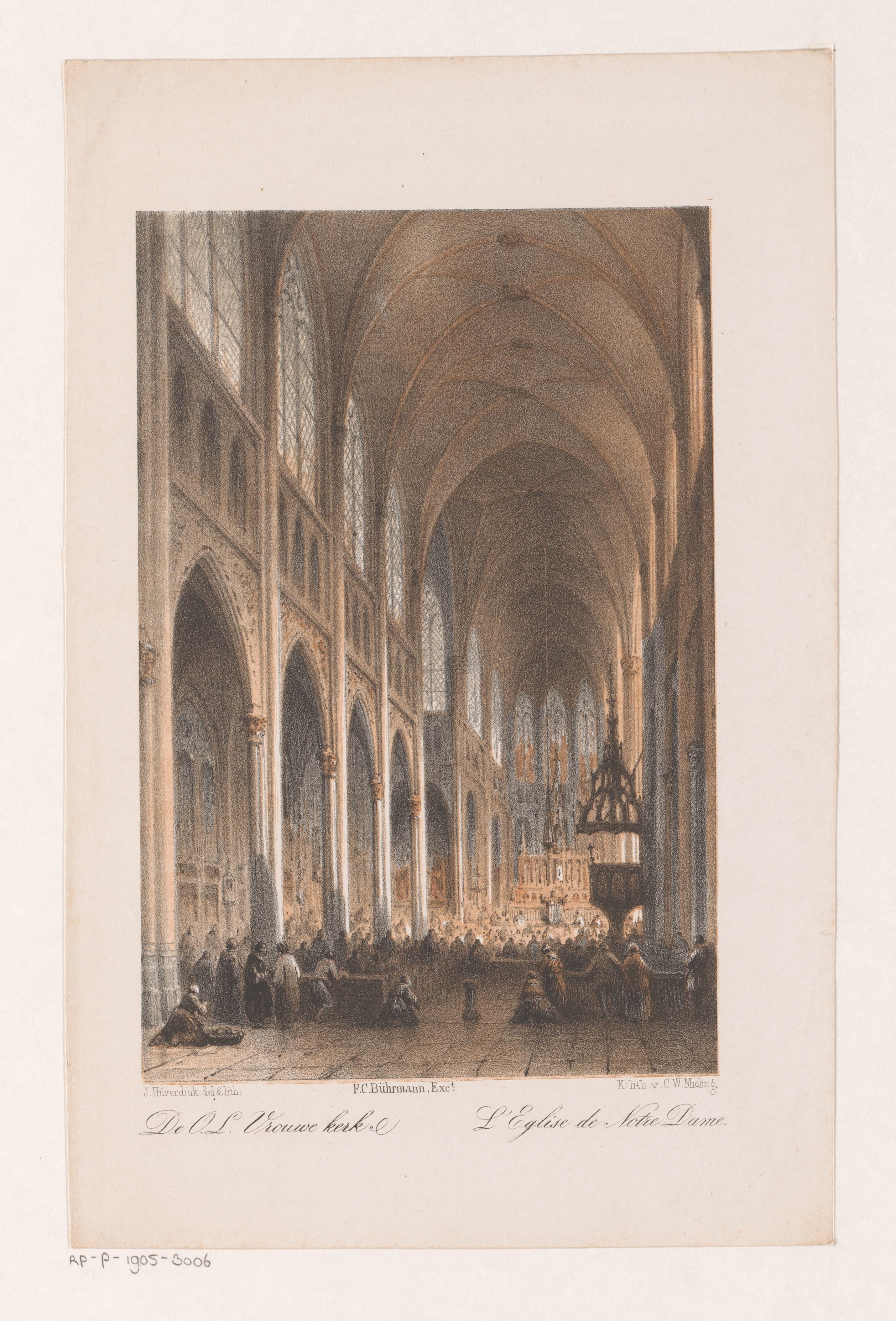 Interieur van de Onze Lieve Vrouwe Kerk in Amsterdam
