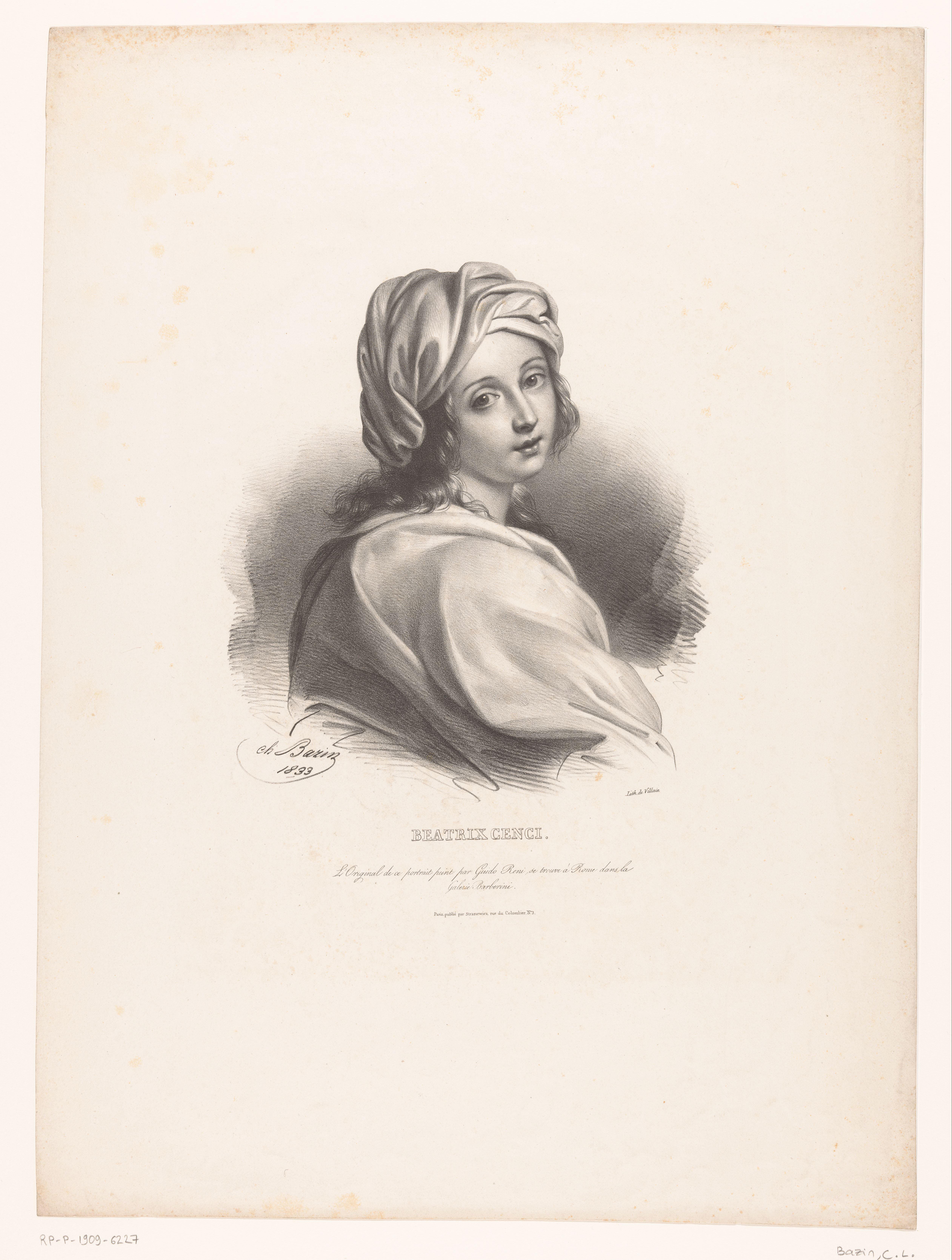 Portret van de Romeinse edelvrouw Beatrice Cenci