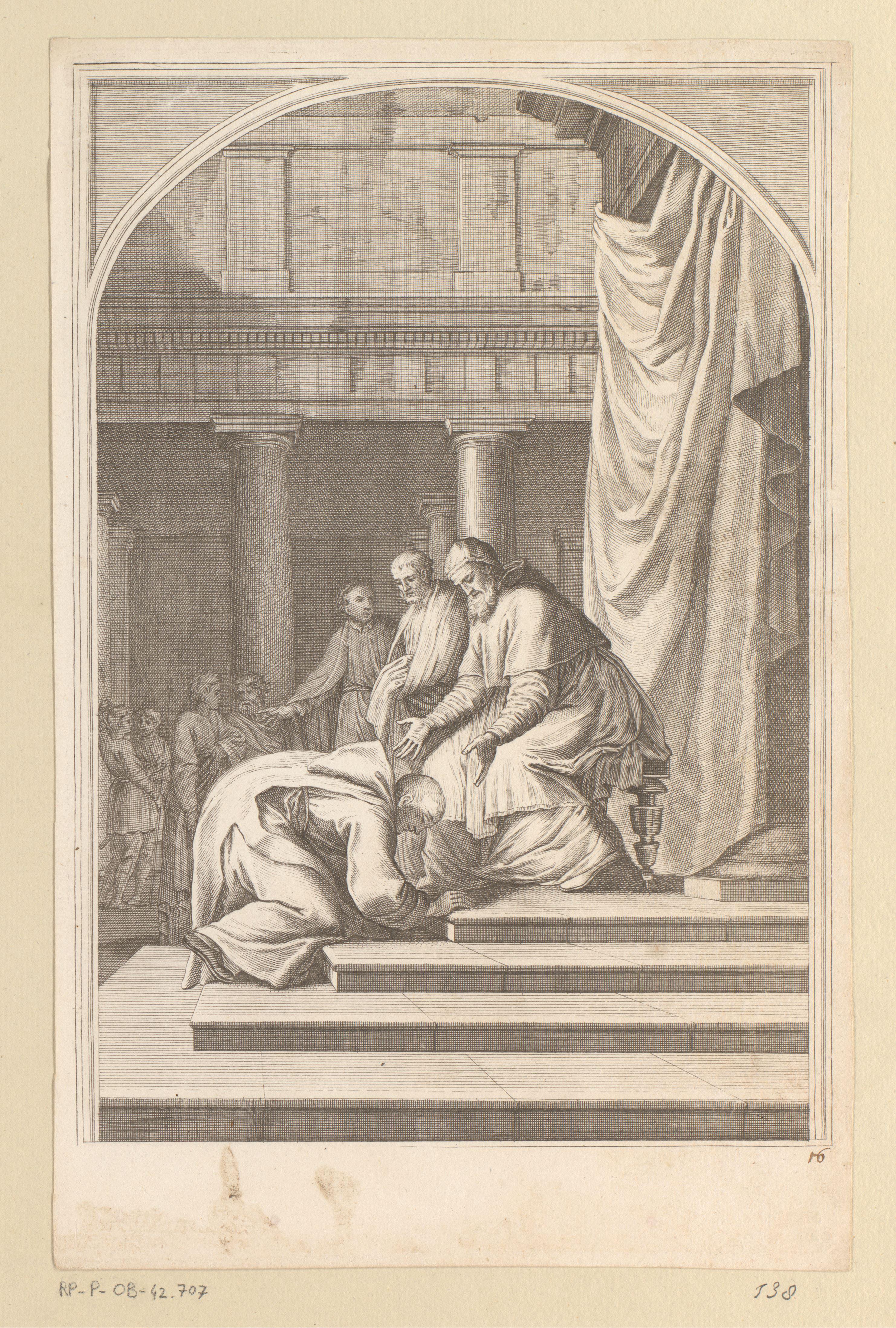 Aankomst van de Heilige Bruno in Rome bij Urbanus II