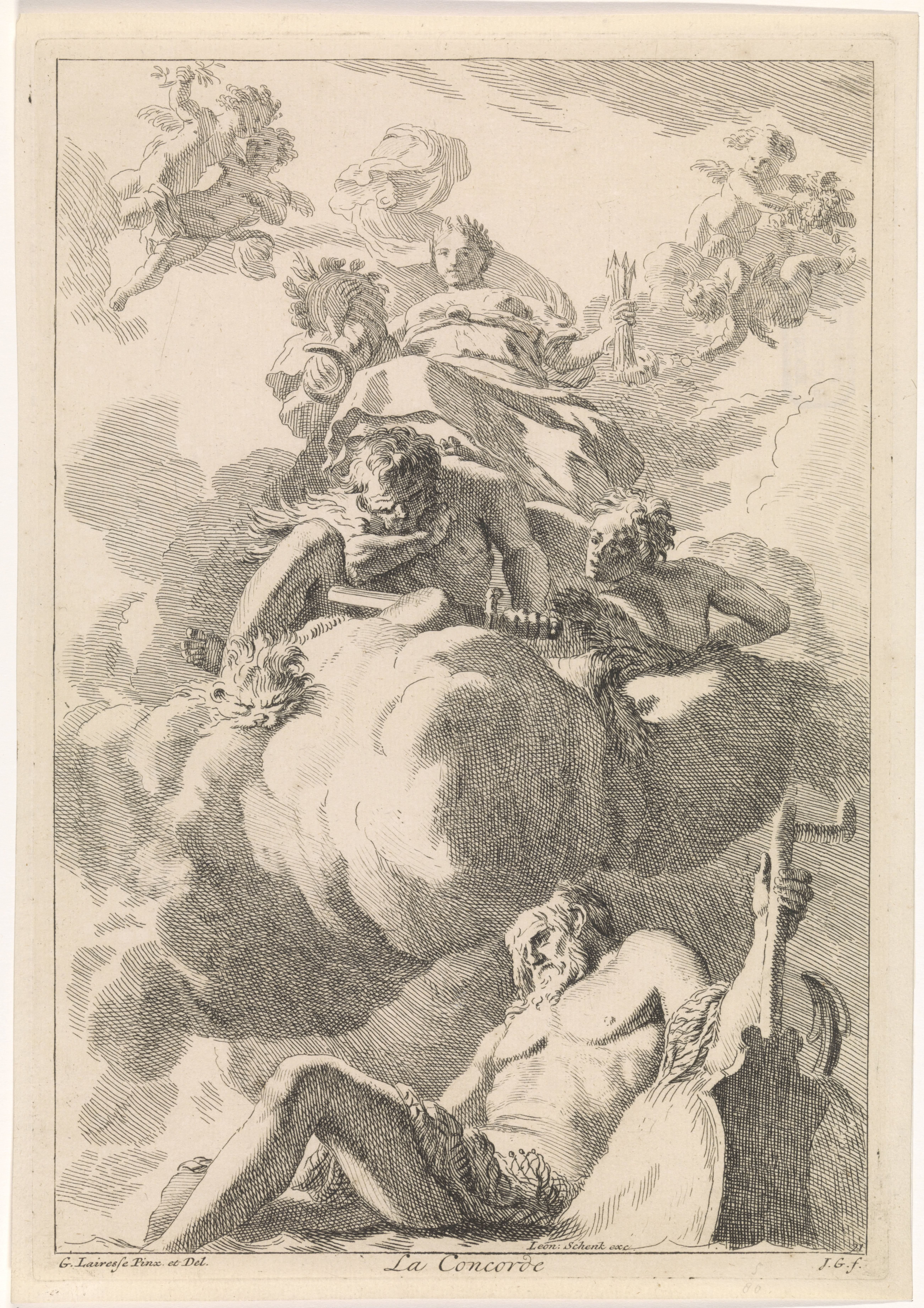 Eendracht heeft toorn geketend: een allegorie op eendracht