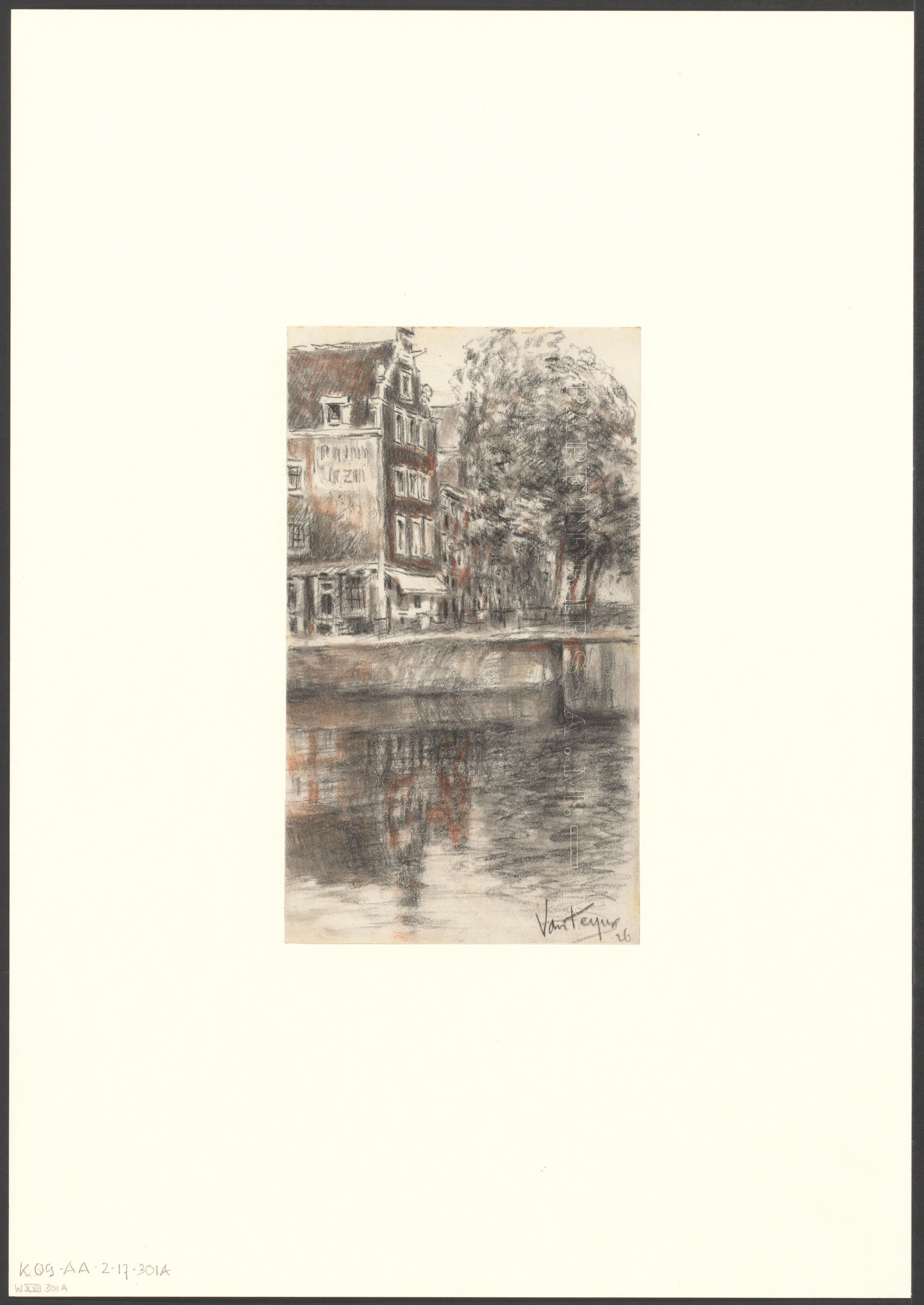 Gezicht op de Herengracht, hoek Blauwburgwal