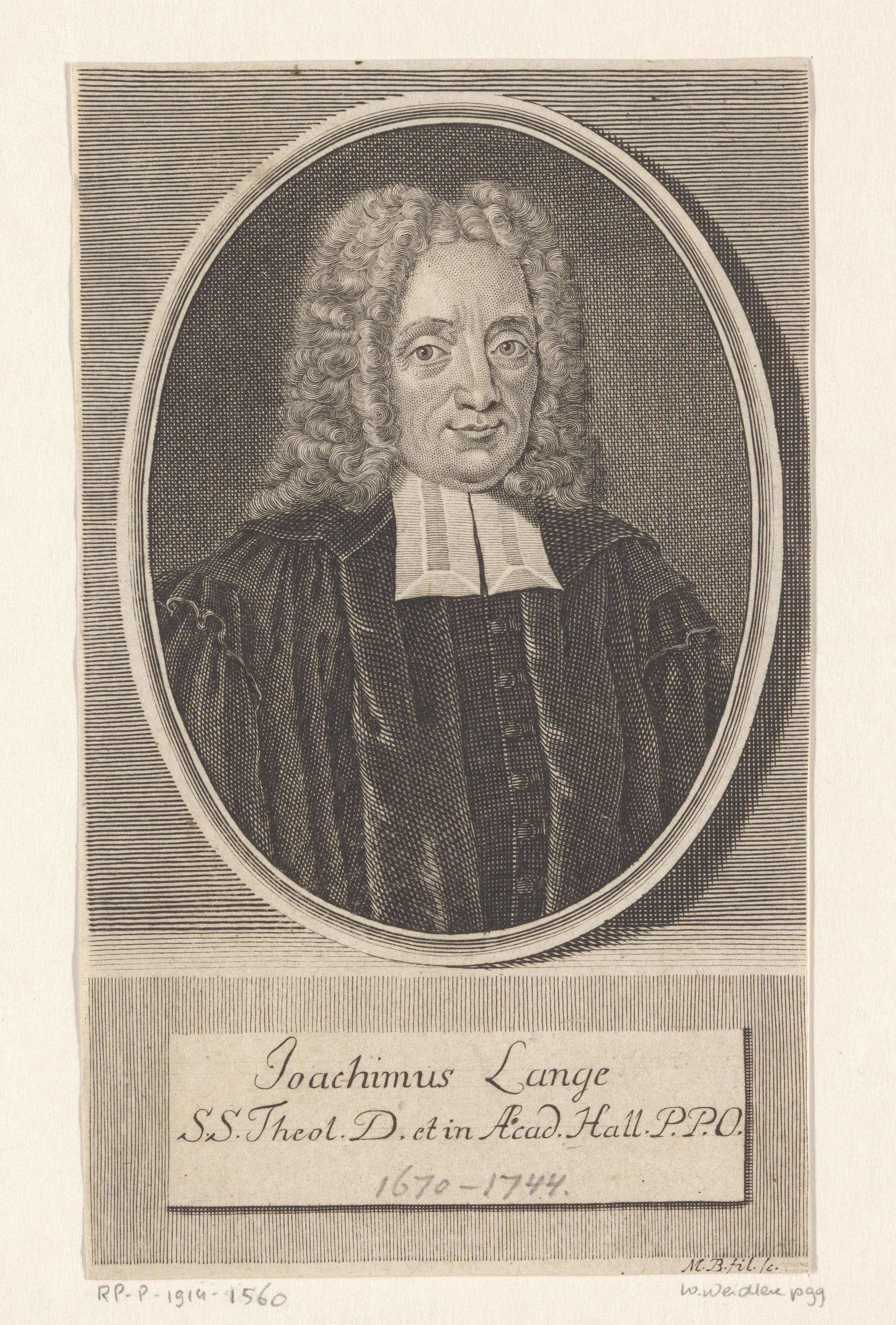 Portret van Joachim Lange