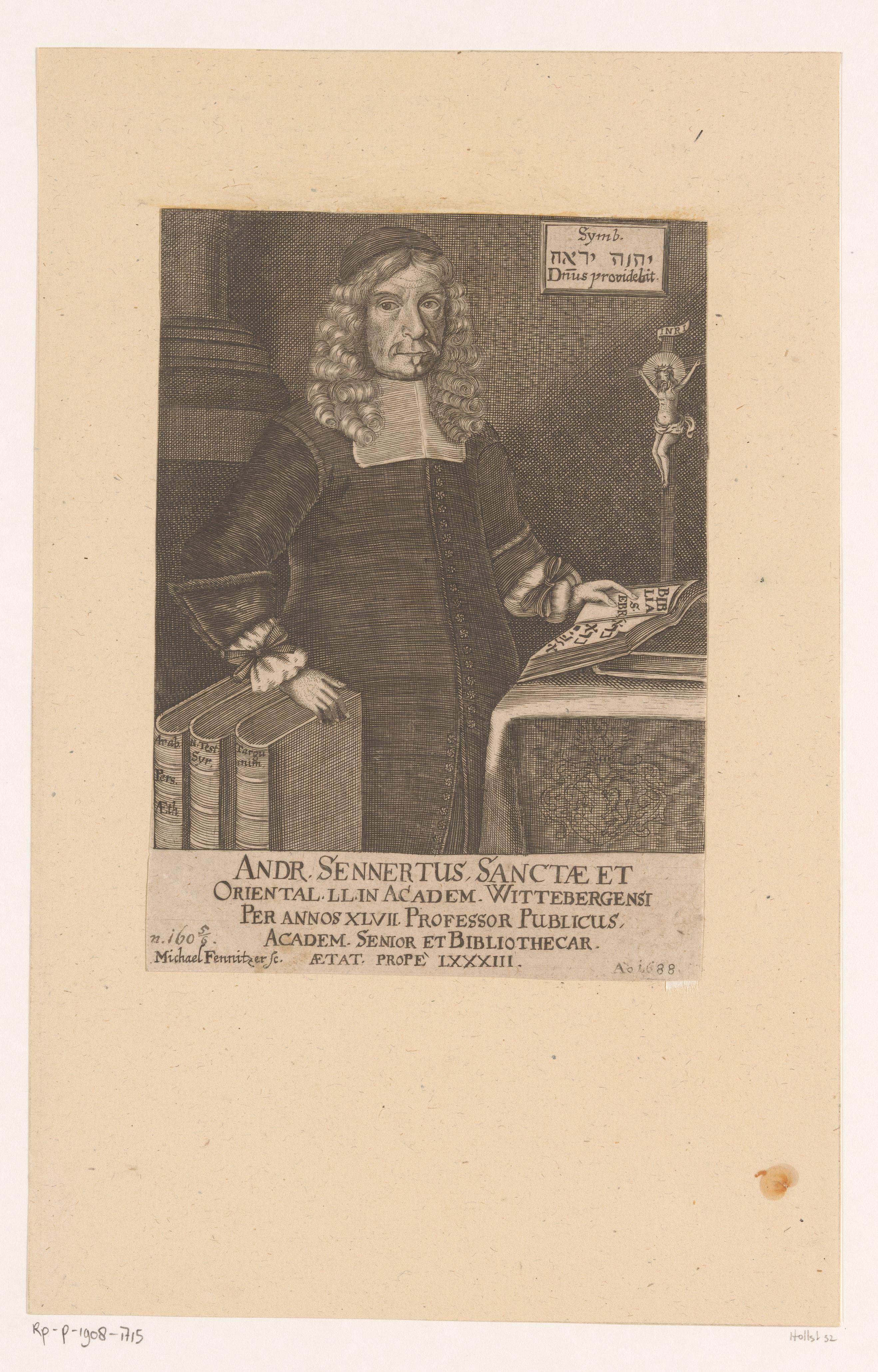 Portret van Andreas Sennert op 83-jarige leeftijd