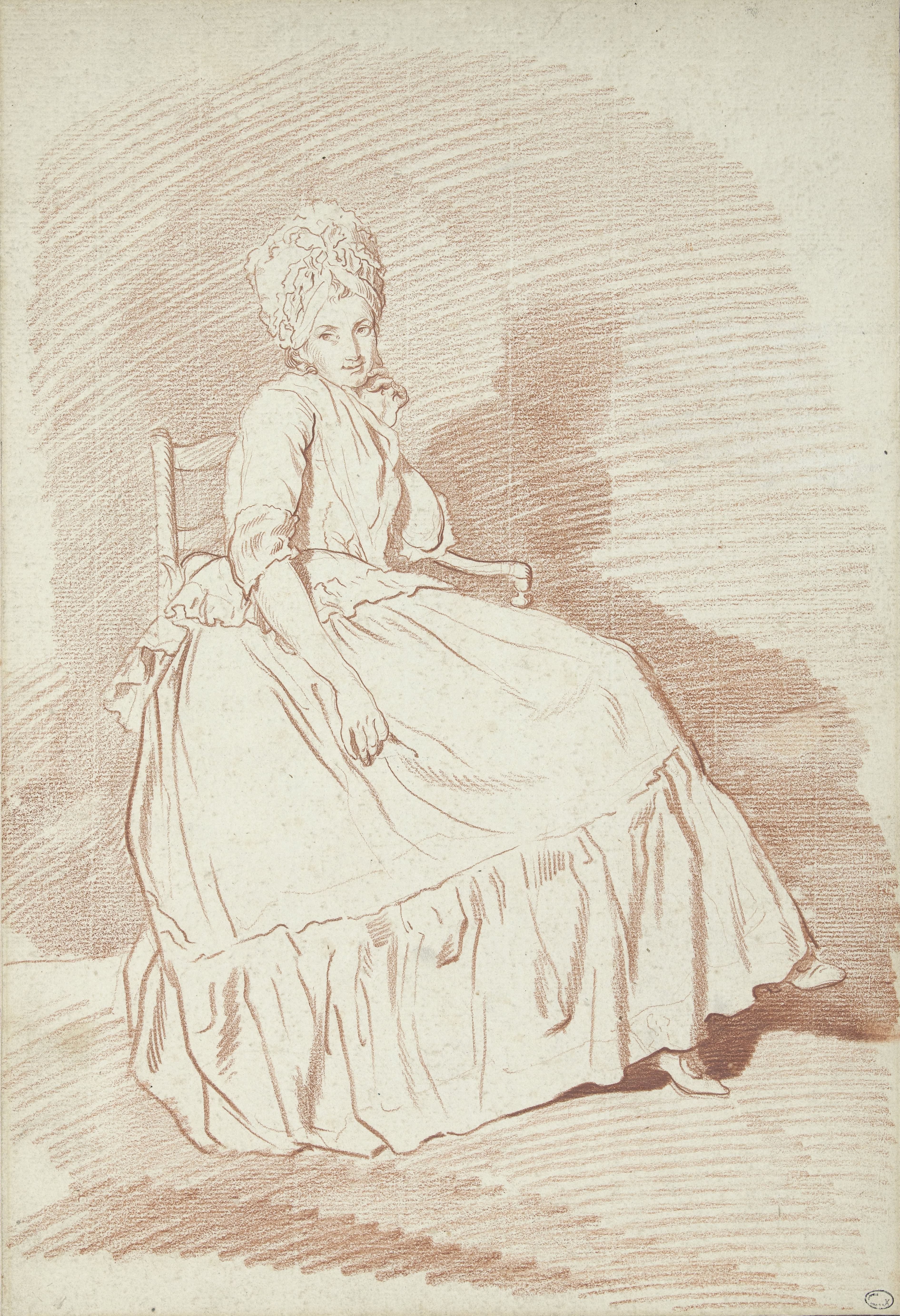 Figuurstudie van een zittende vrouw, mogelijk Louise-Charlotte Marini