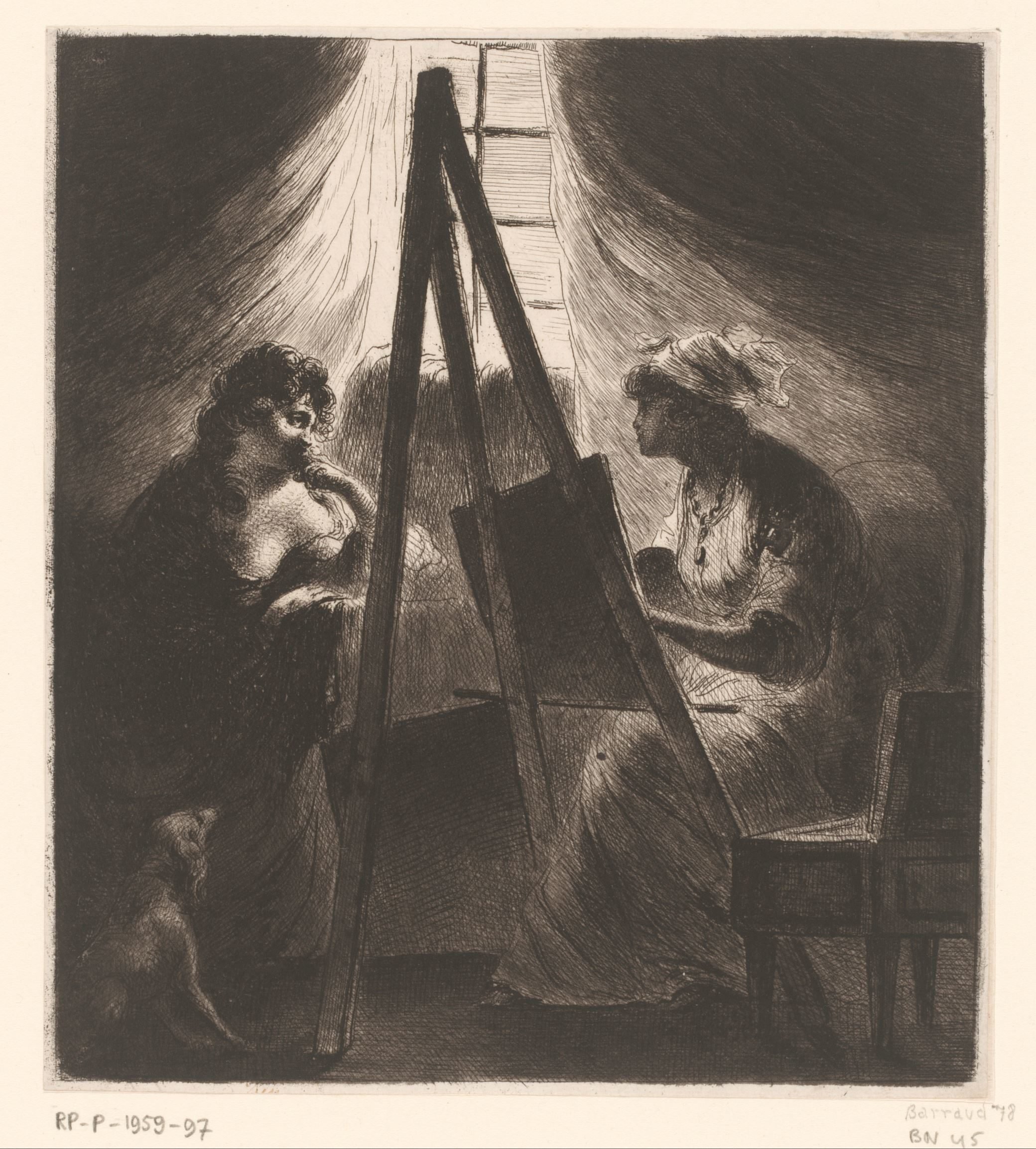 Elisabeth Vigée-Le Brun een vrouw portretterend