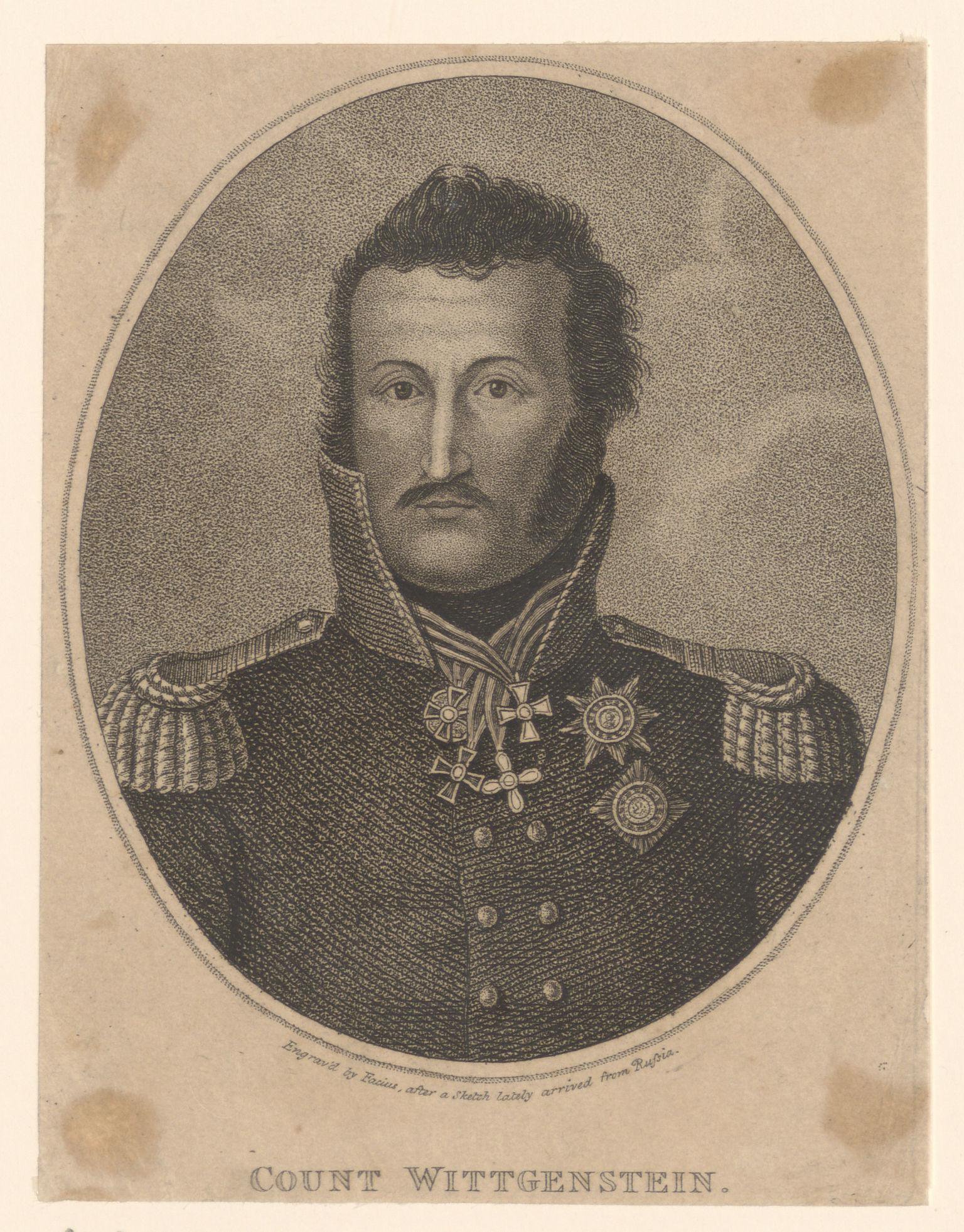 Portret van Ludwig Adolph Peter von Sayn-Wittgenstein