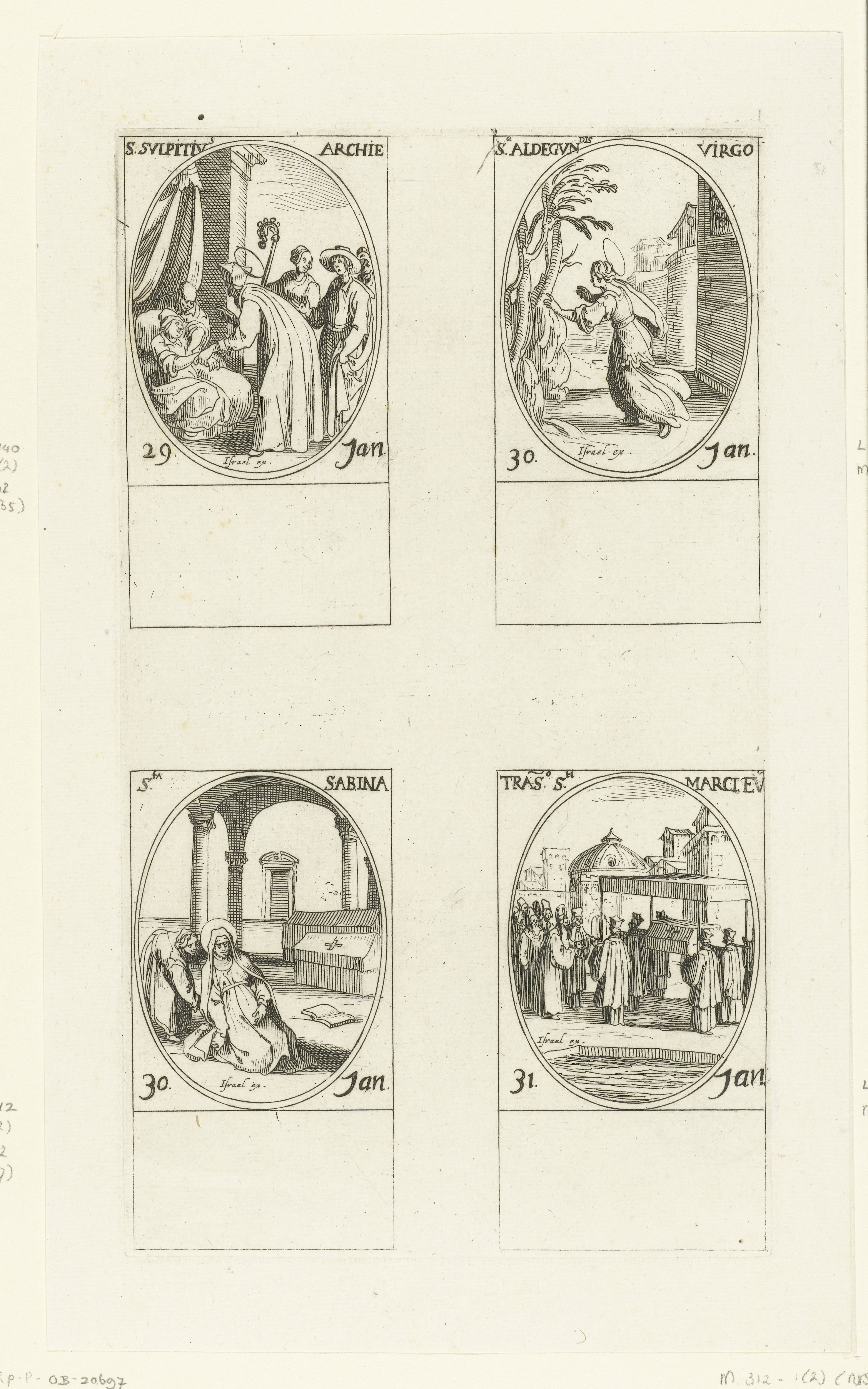 Heilige Sulpicius, Heilige Aldegondis, Heilige Sabina, Translatie van Marcus' stoffelijke resten (29-31 januari)