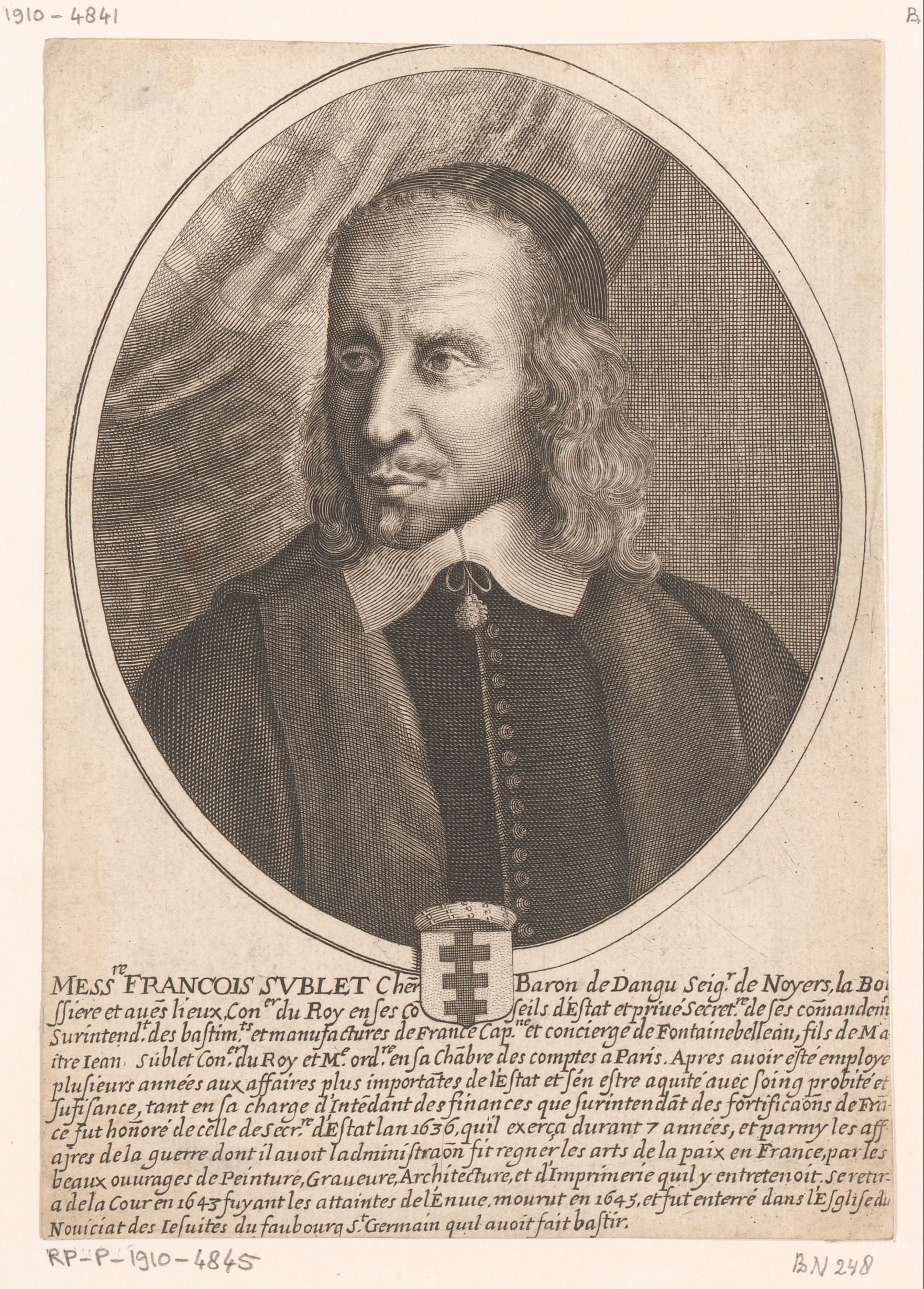 Portret van François Sublet de Noyers