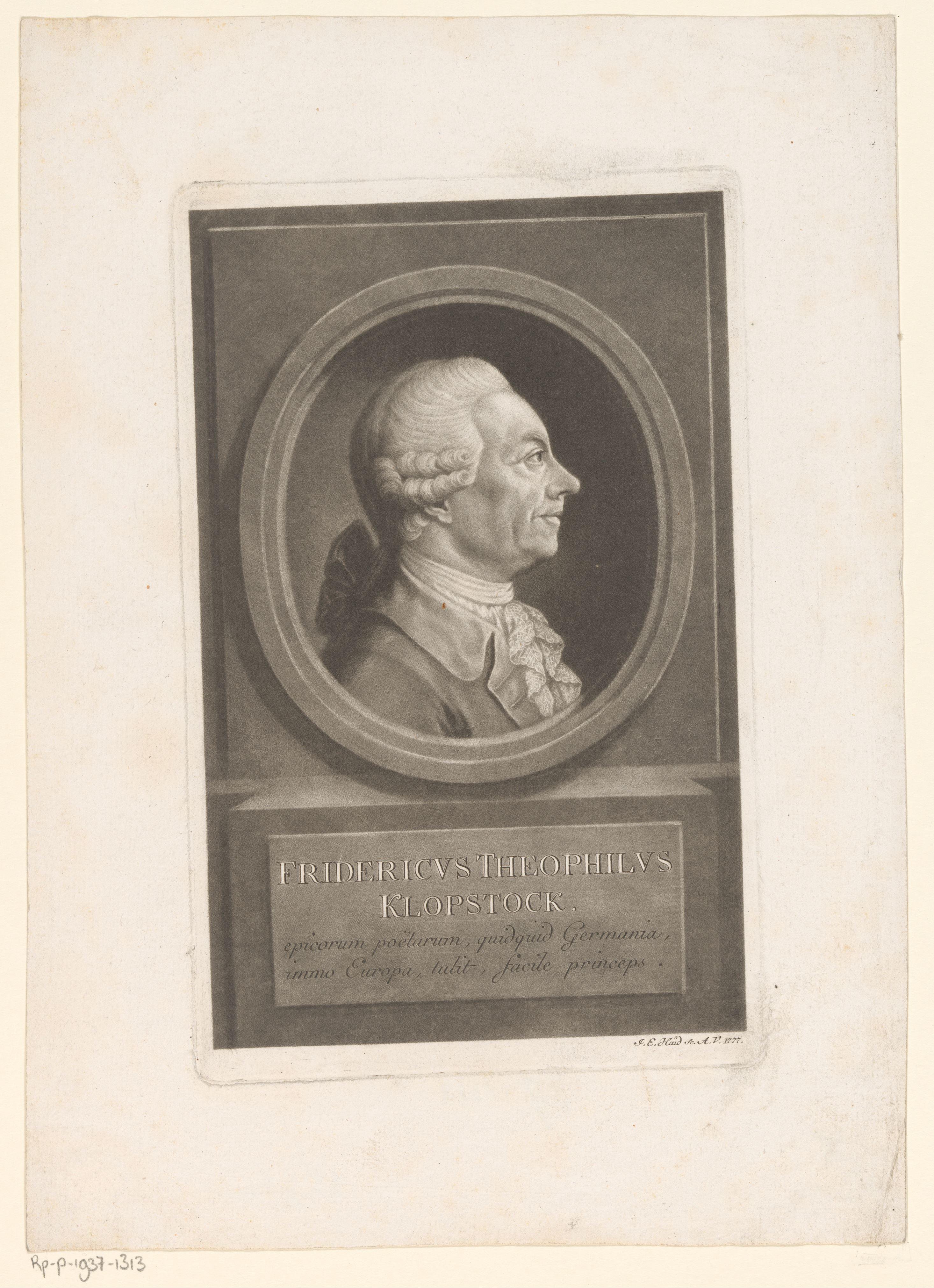 Portret van Friedrich Gottlieb Klopstock