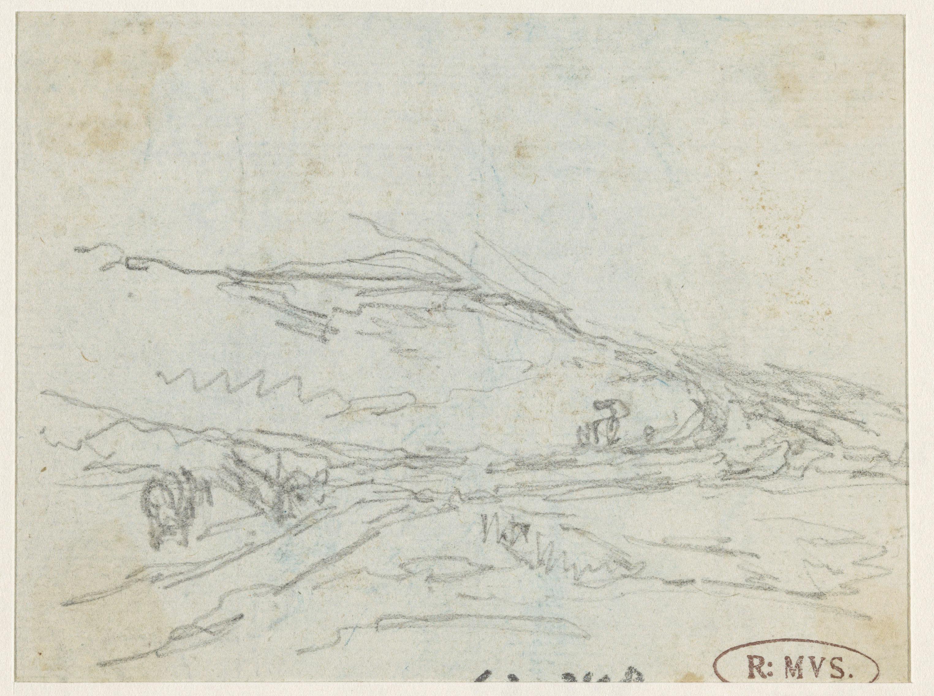 Schets van heuvellandschap