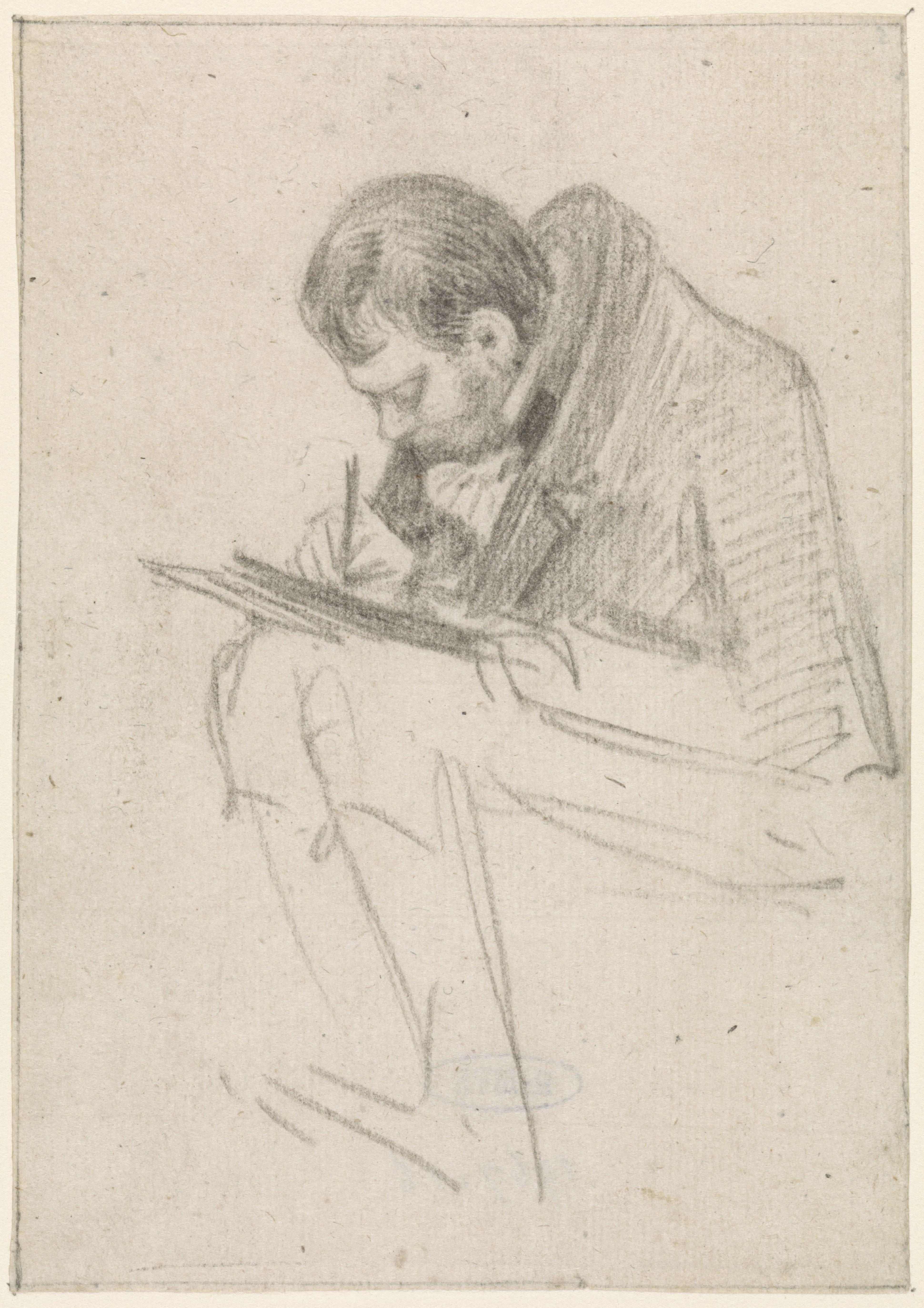 Portret van Albertus Brondgeest al tekenend