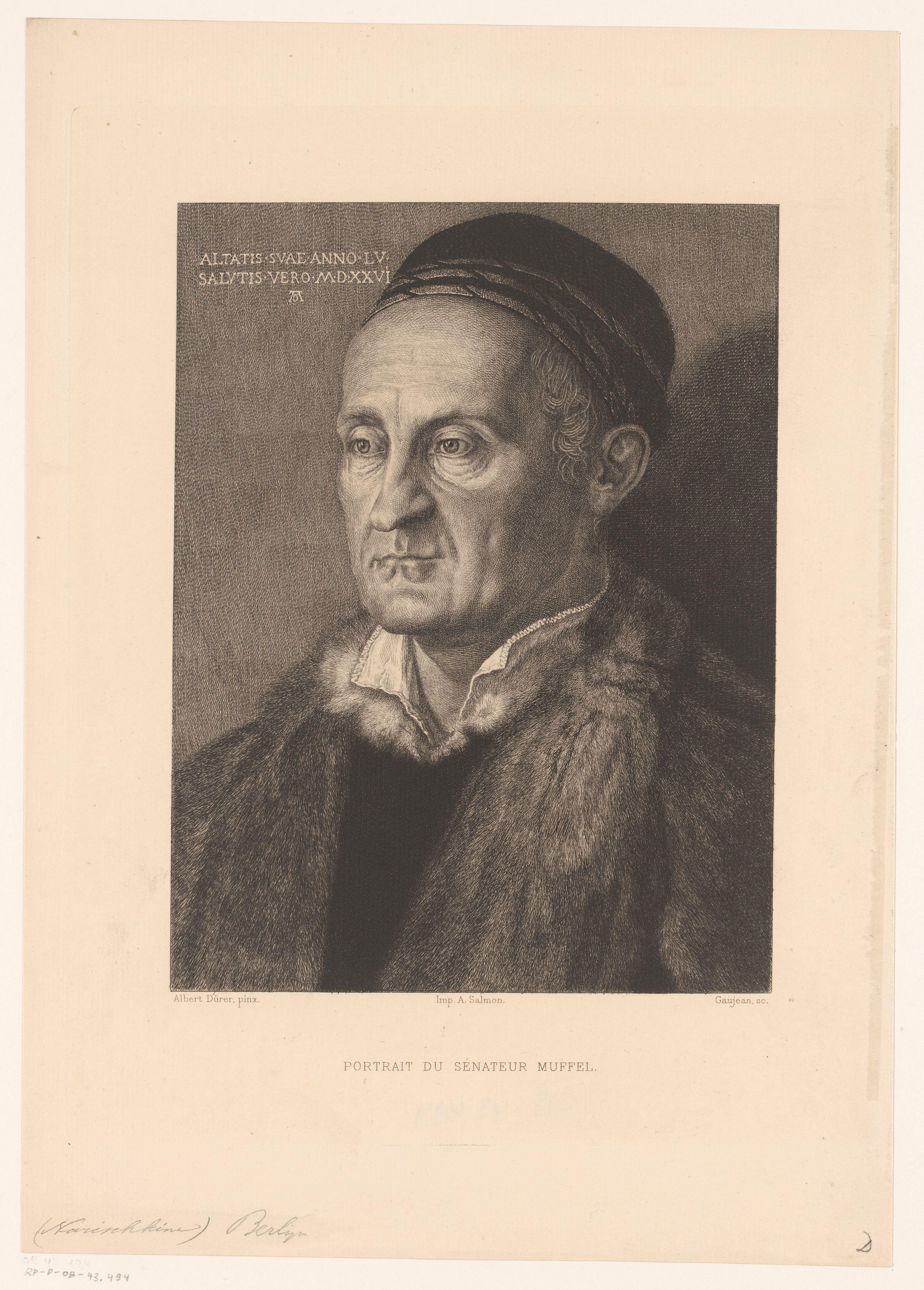Portret van Jacob Muffel op 55-jarige leeftijd