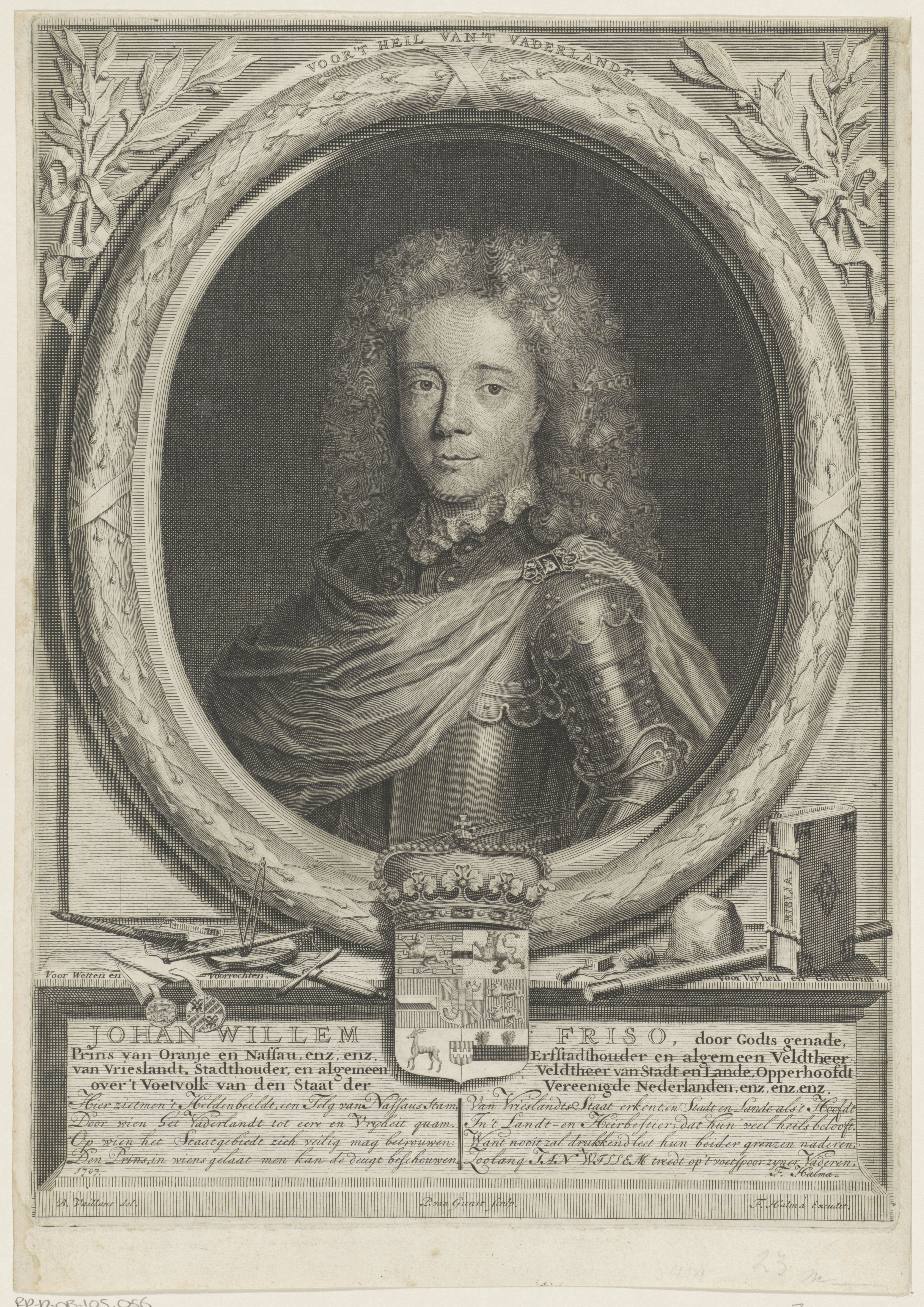 Portret van Johan Willem Friso, prins van Oranje-Nassau