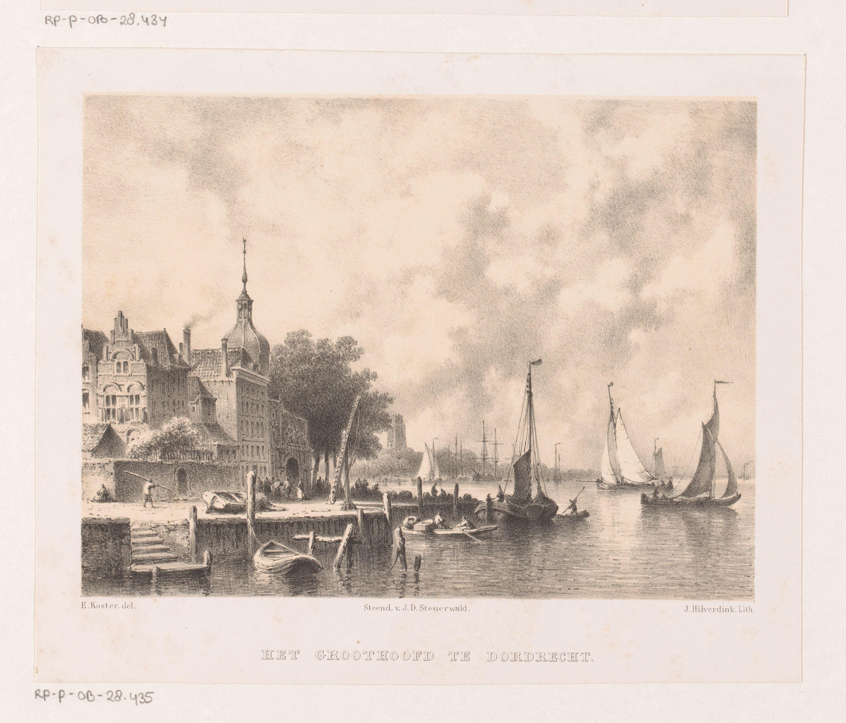 Gezicht op Dordrecht met de Groothoofdspoort
