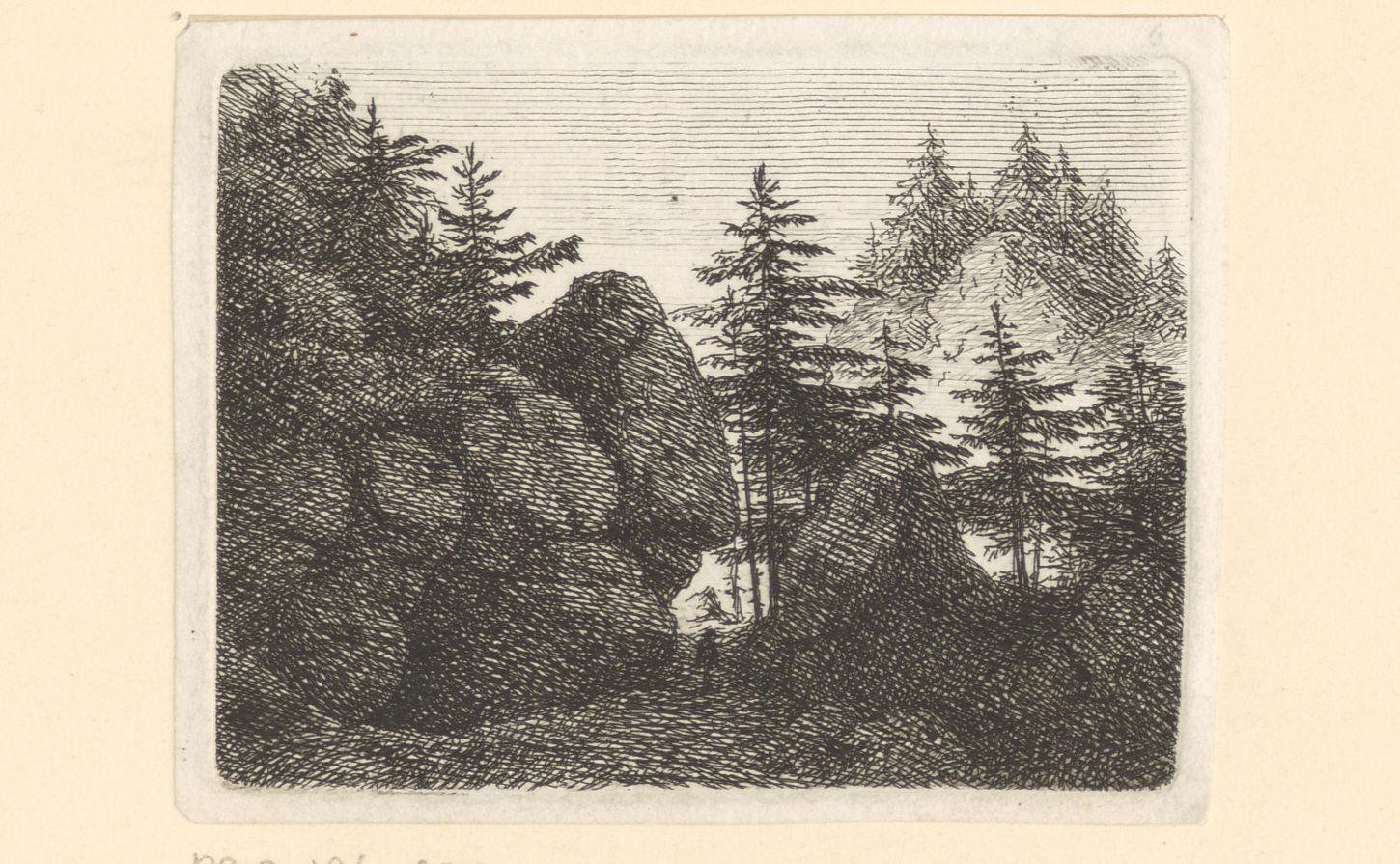 Rotsachtig landschap met bergpad