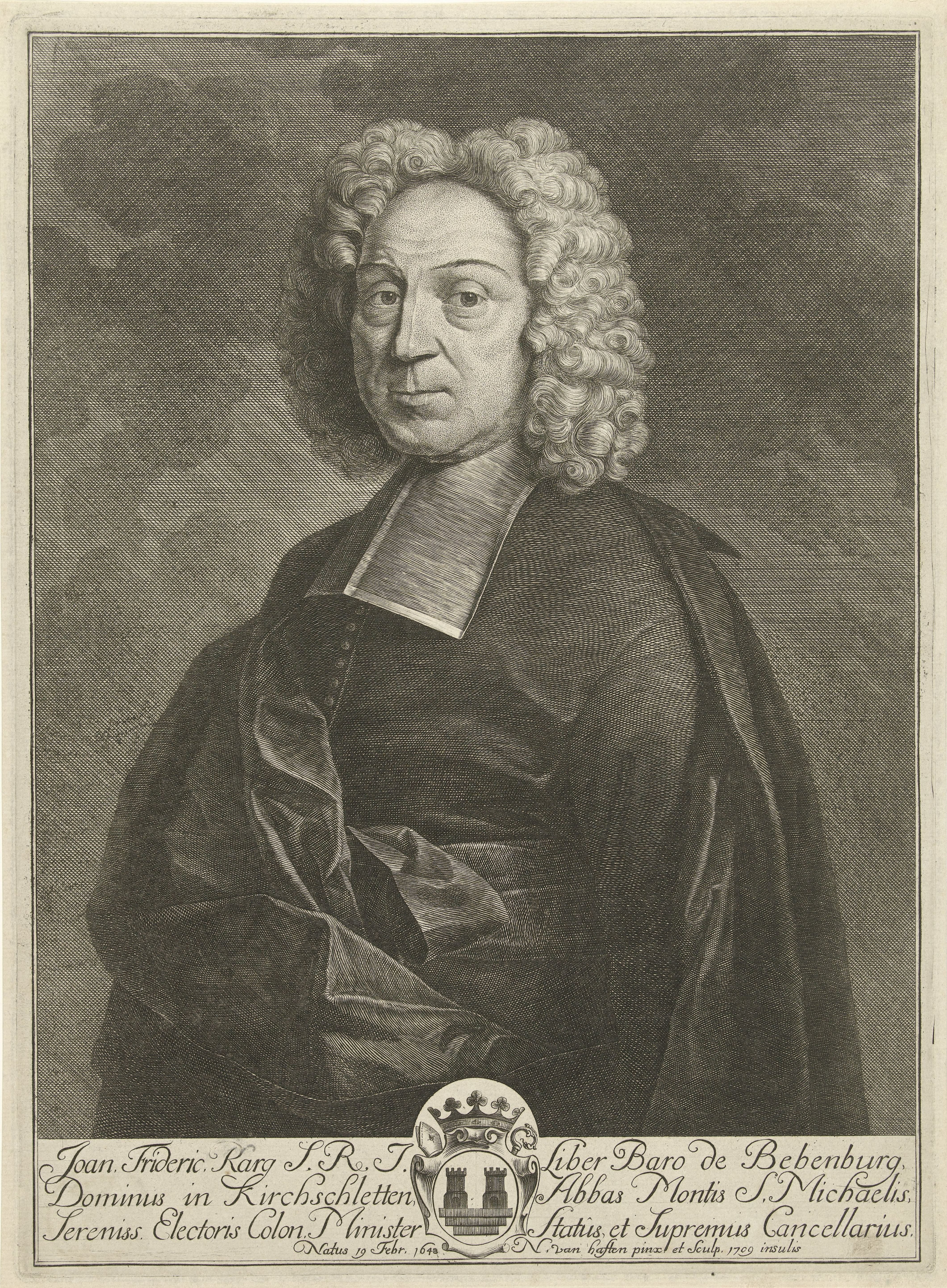 Portret van Johann Friedrich Karg, baron van Bebenburg