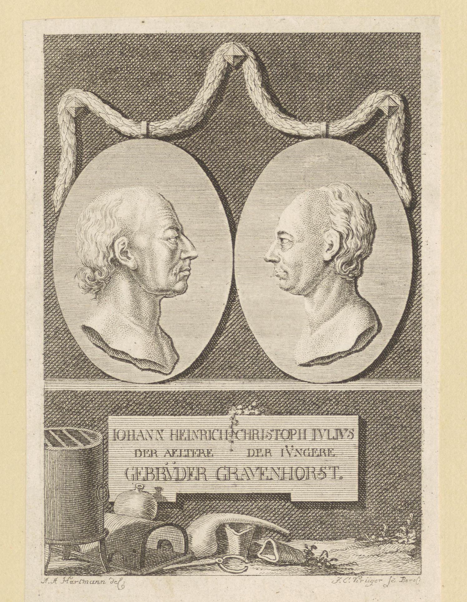 Portretten van Johann Heinrich Gravenhorst en Christoph Julius Gravenhorst
