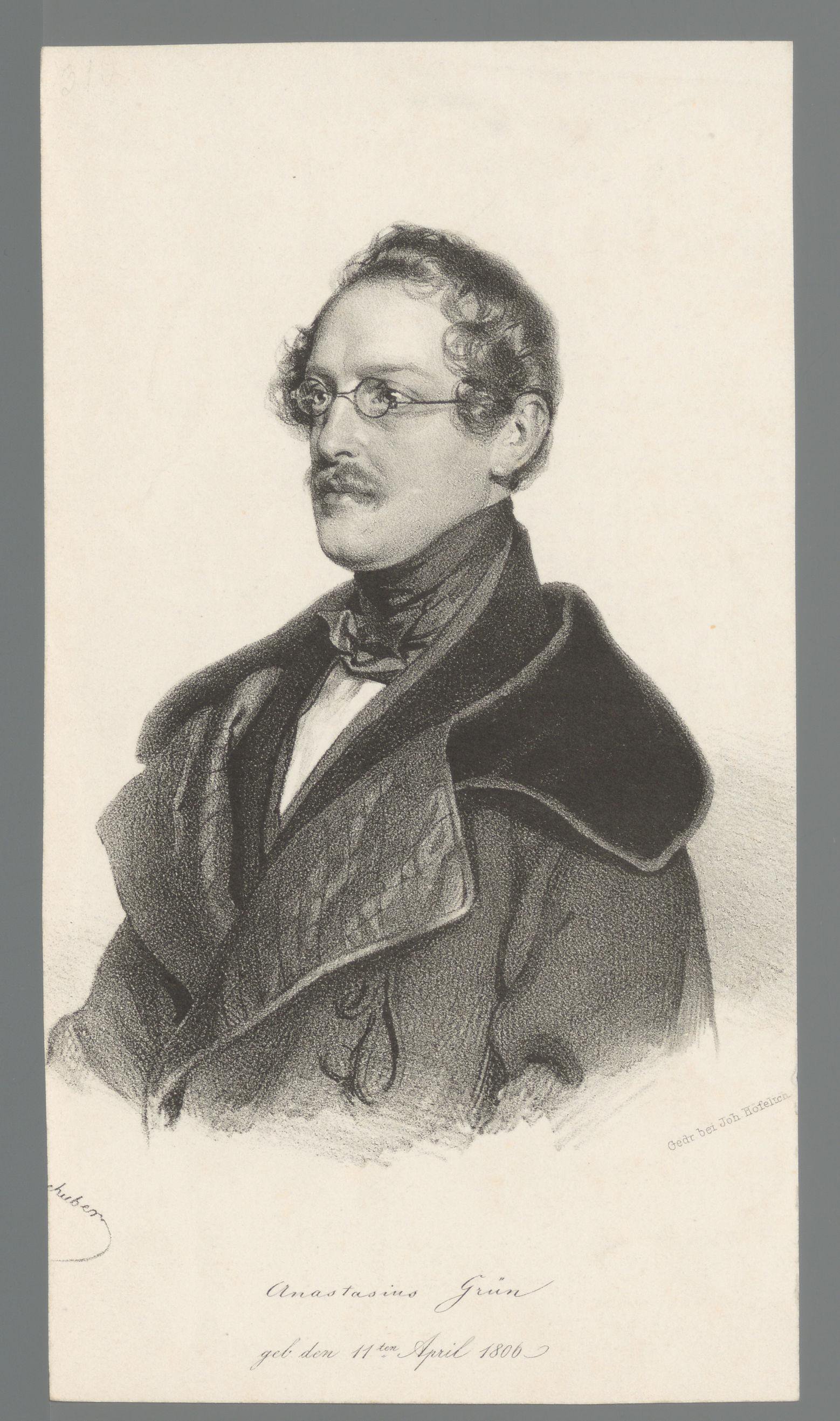 Portret van Anastasius Grün