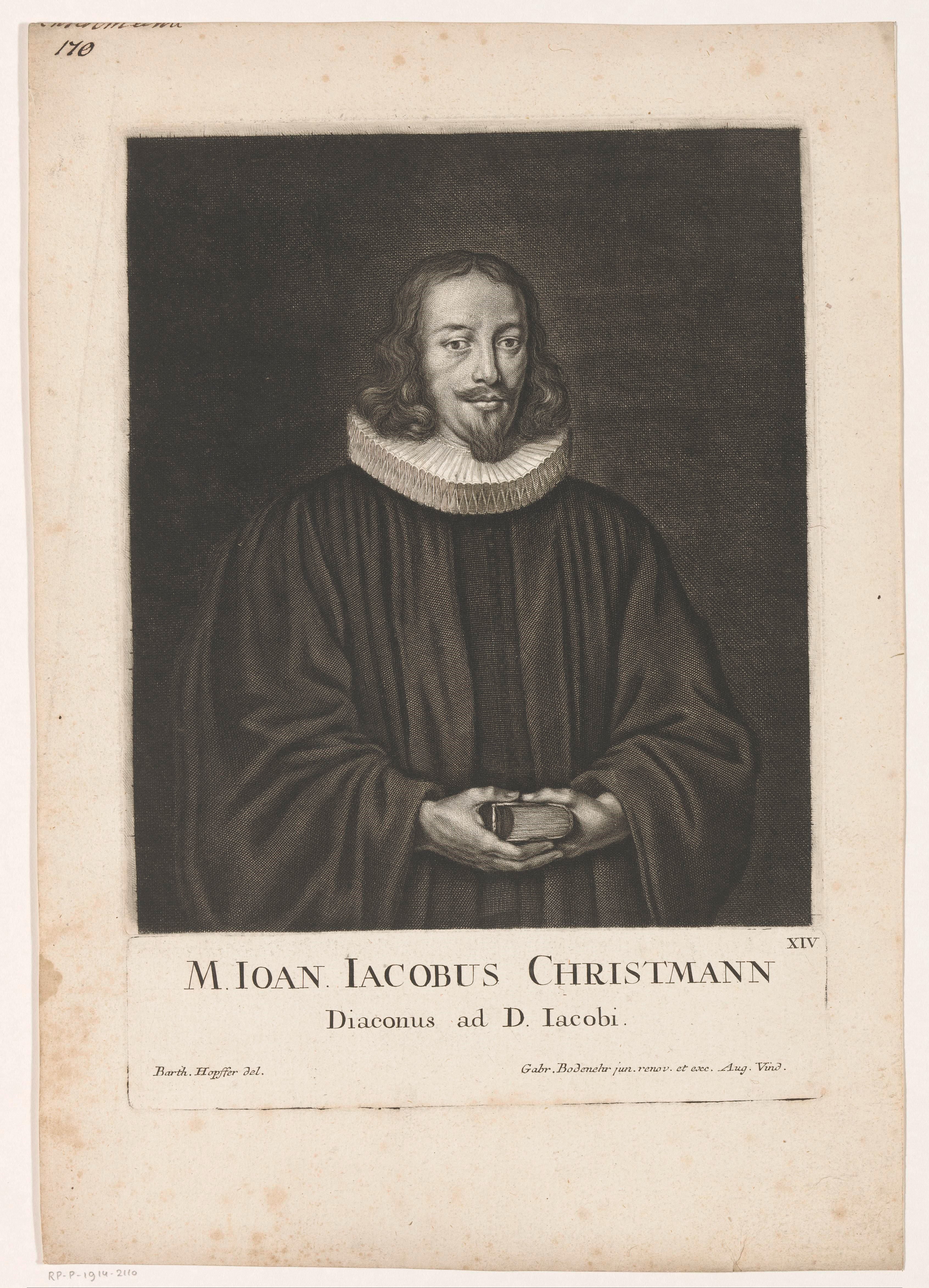 Portret van Johann Jacob Christmann