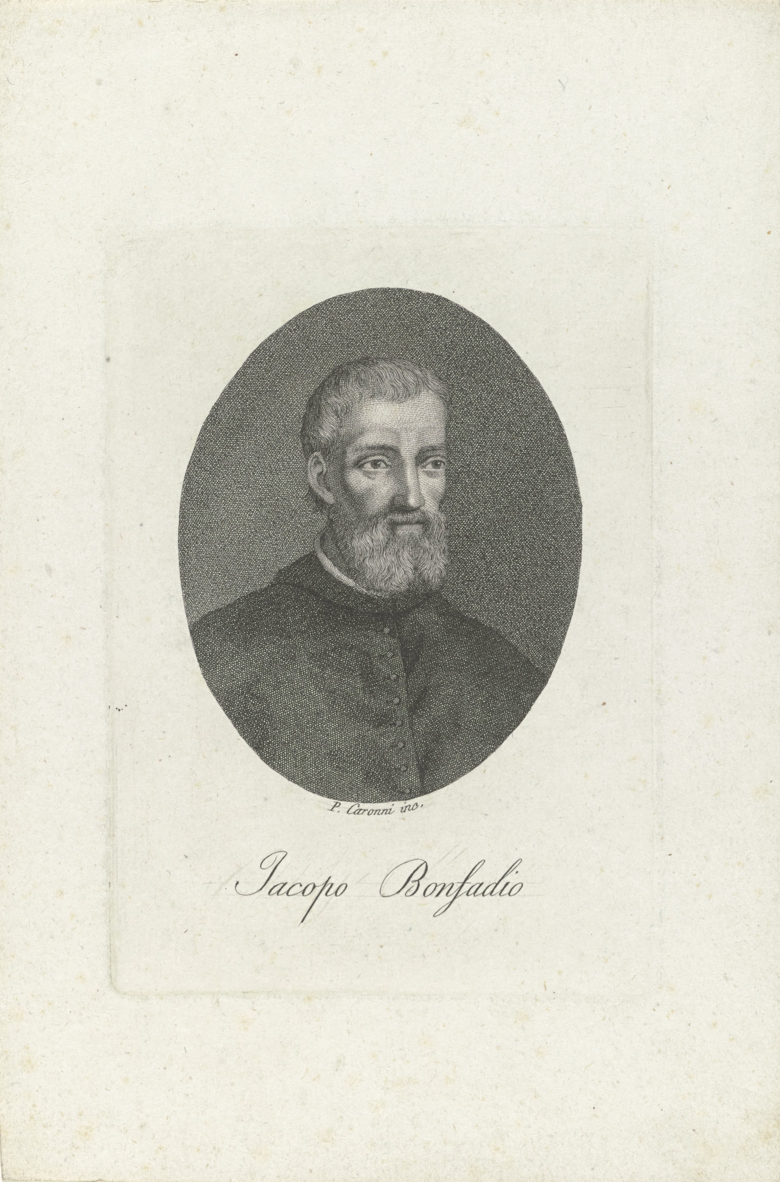 Portret van humanist en historicus Jacopo Bonfadio