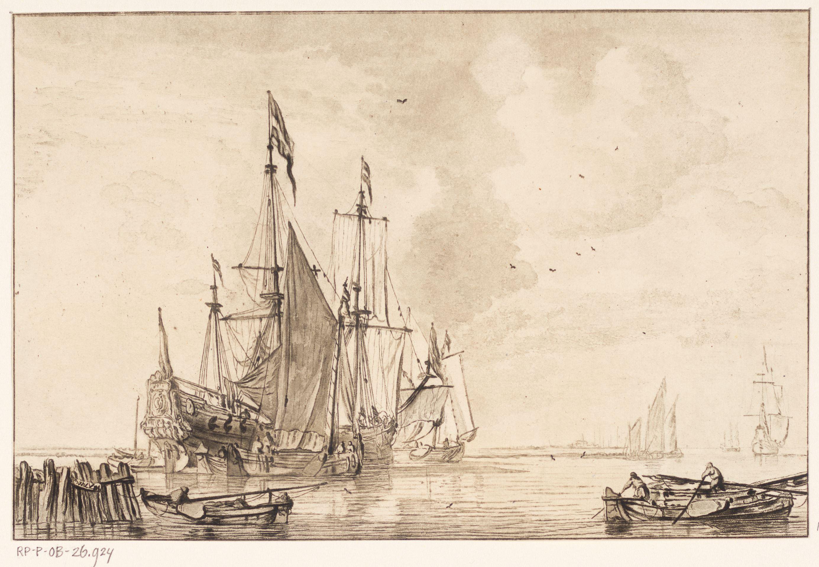 Haven met schepen bij Hoorn