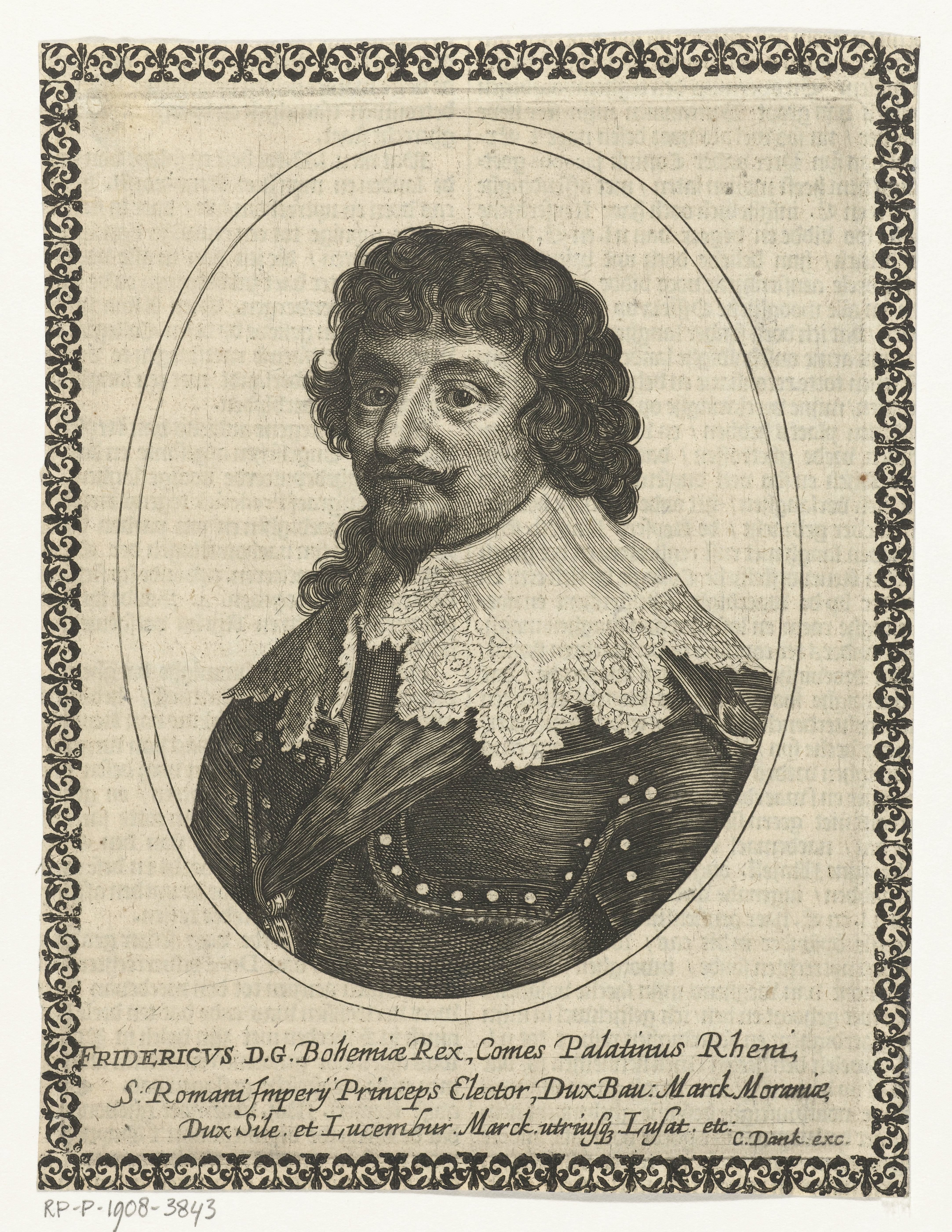 Portret van Frederik V, keurvorst van de Palts in ovaal